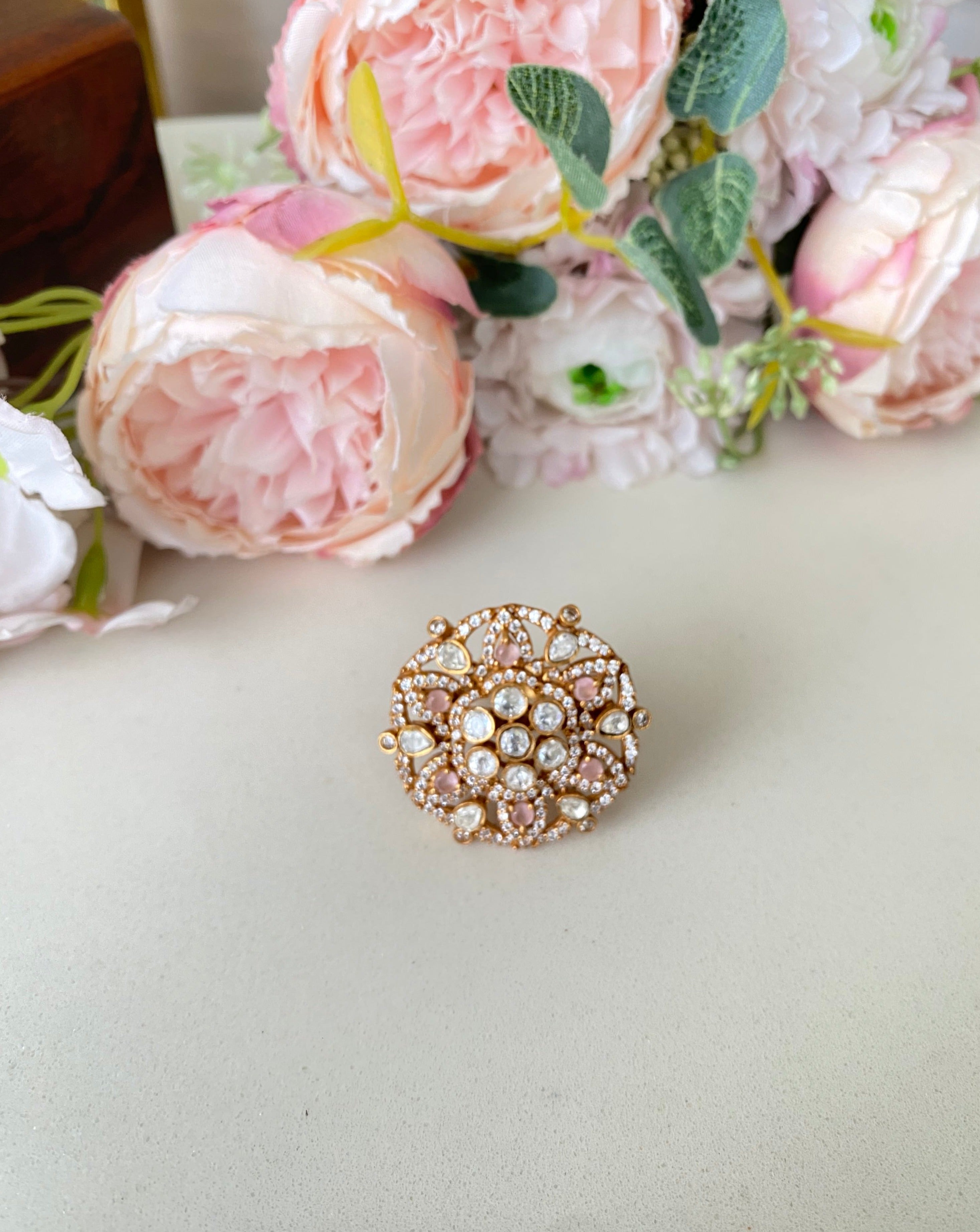 Gold plated Moissanite Ring
