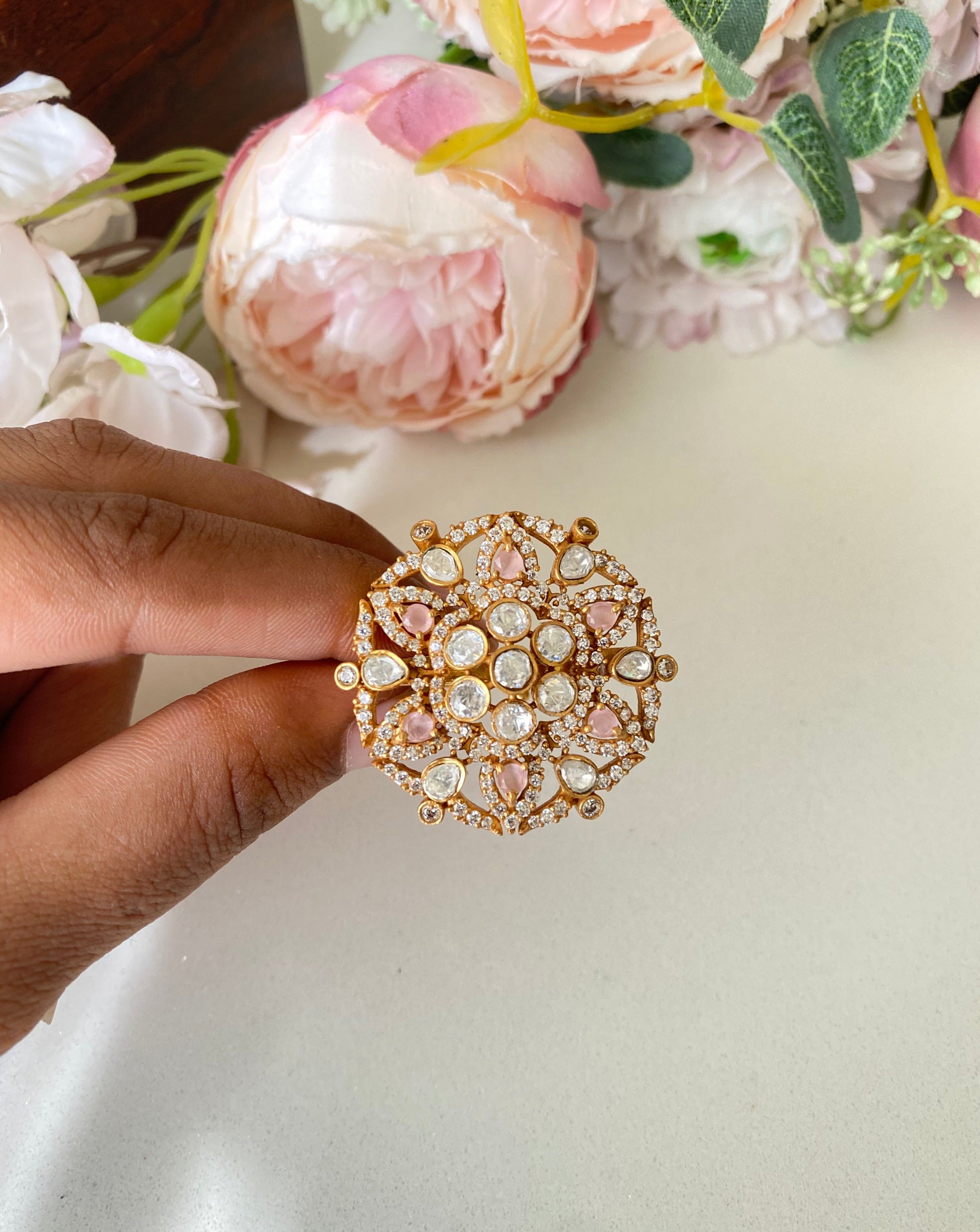 Gold plated Moissanite Ring