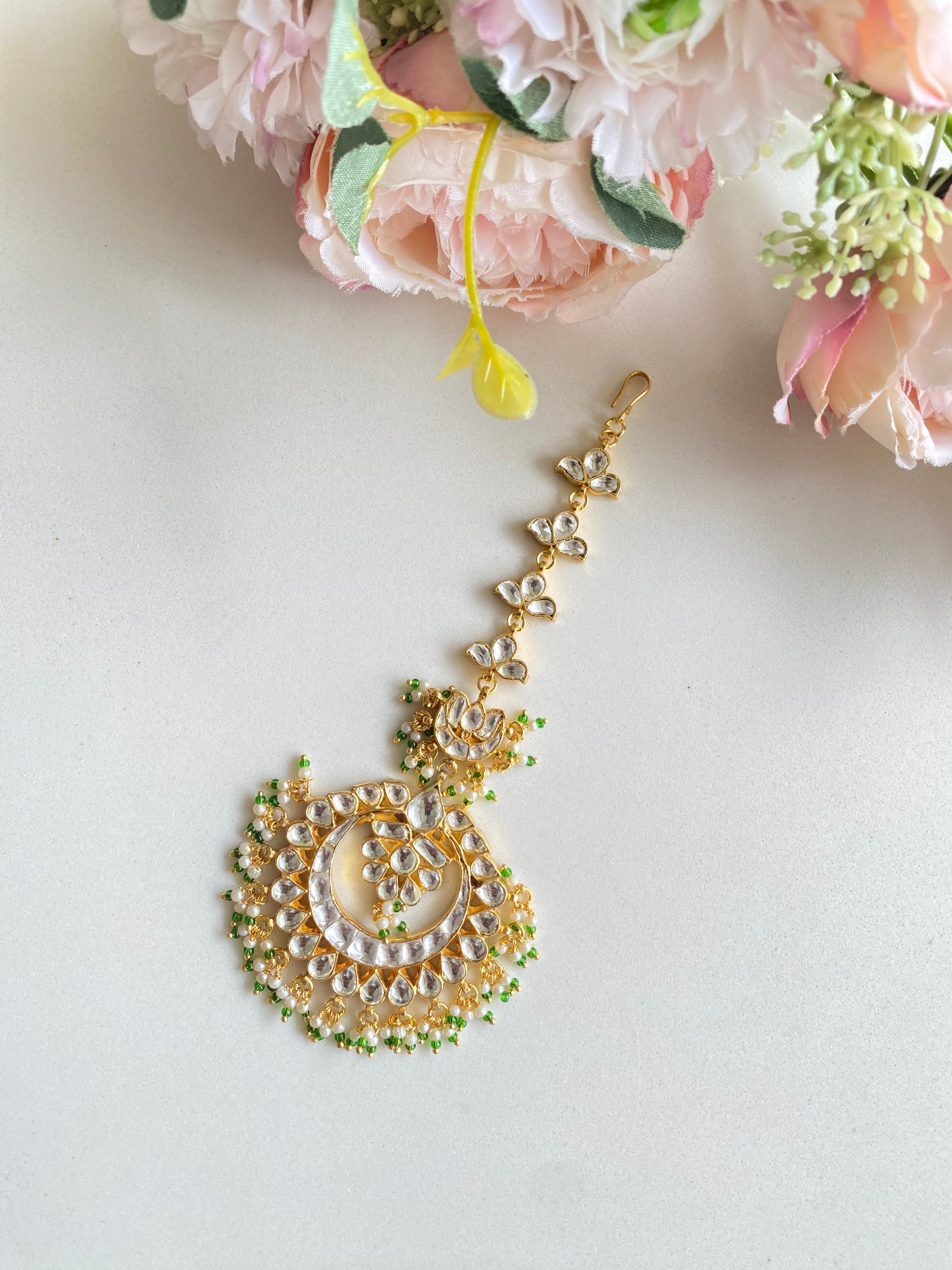Gold Plated Kundan Tikka
