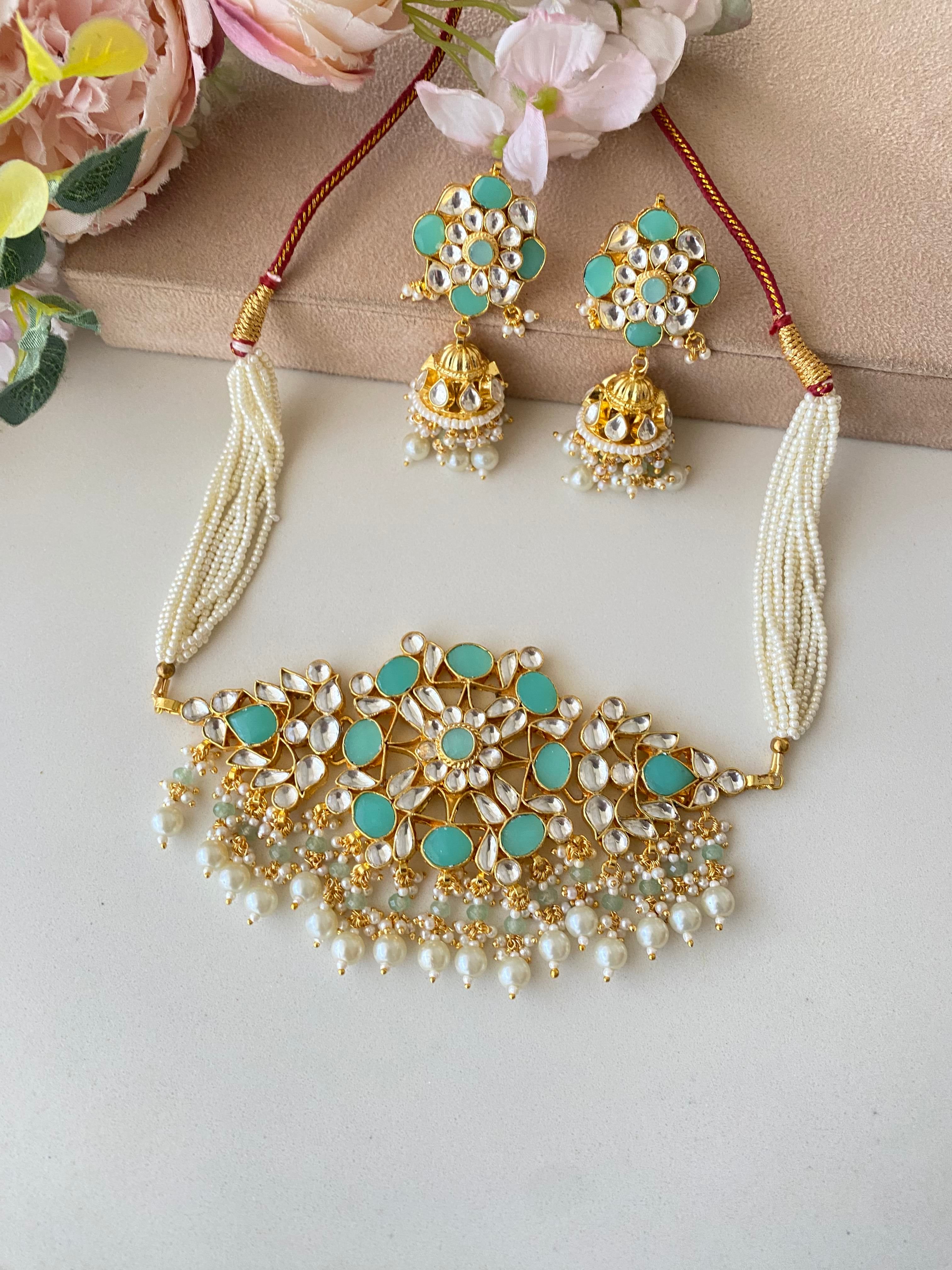 Gold plated Kundan Choker Set