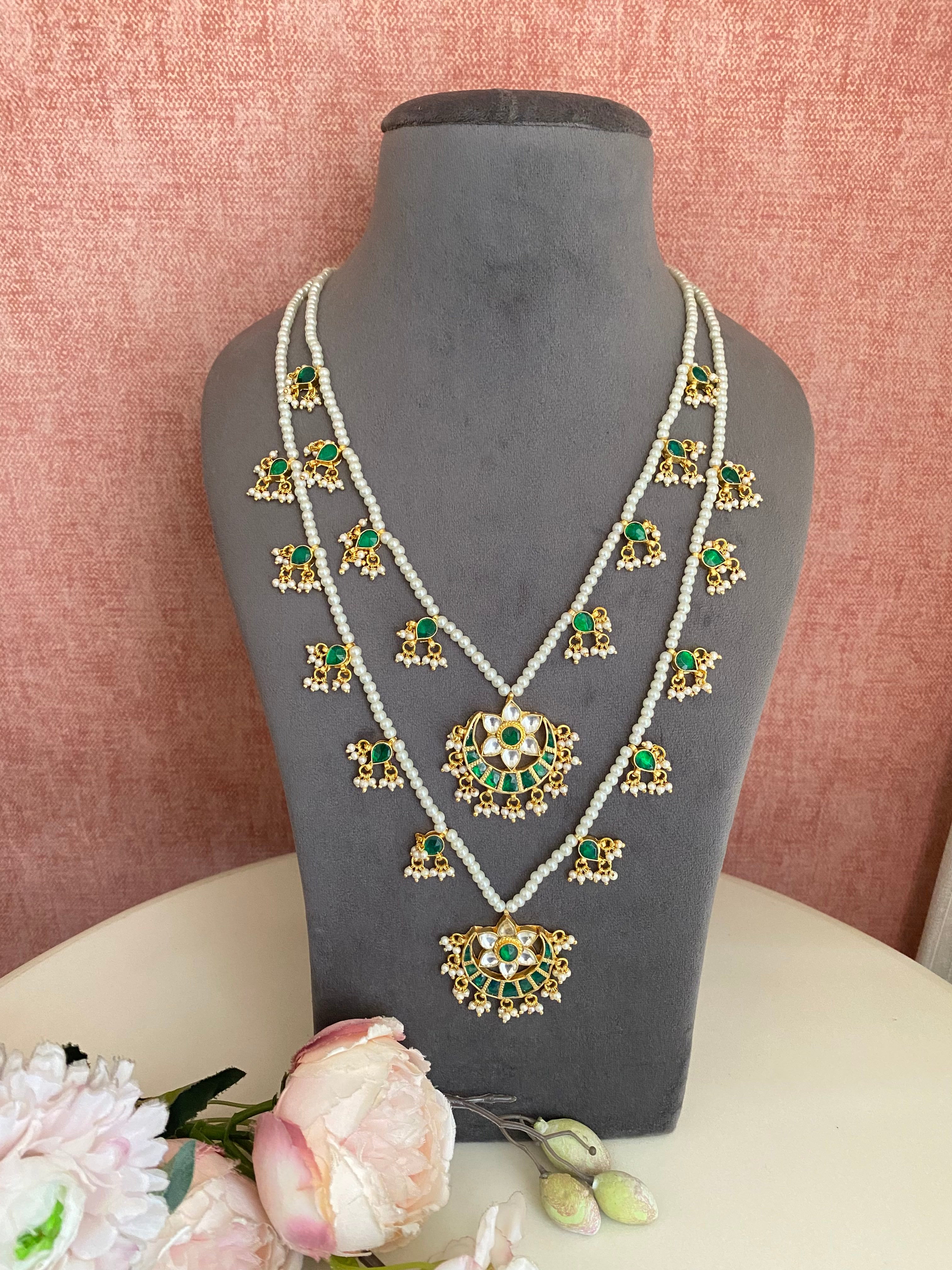 Two-Line gold plated Jadau Kundan Raani Haar/ Necklace
