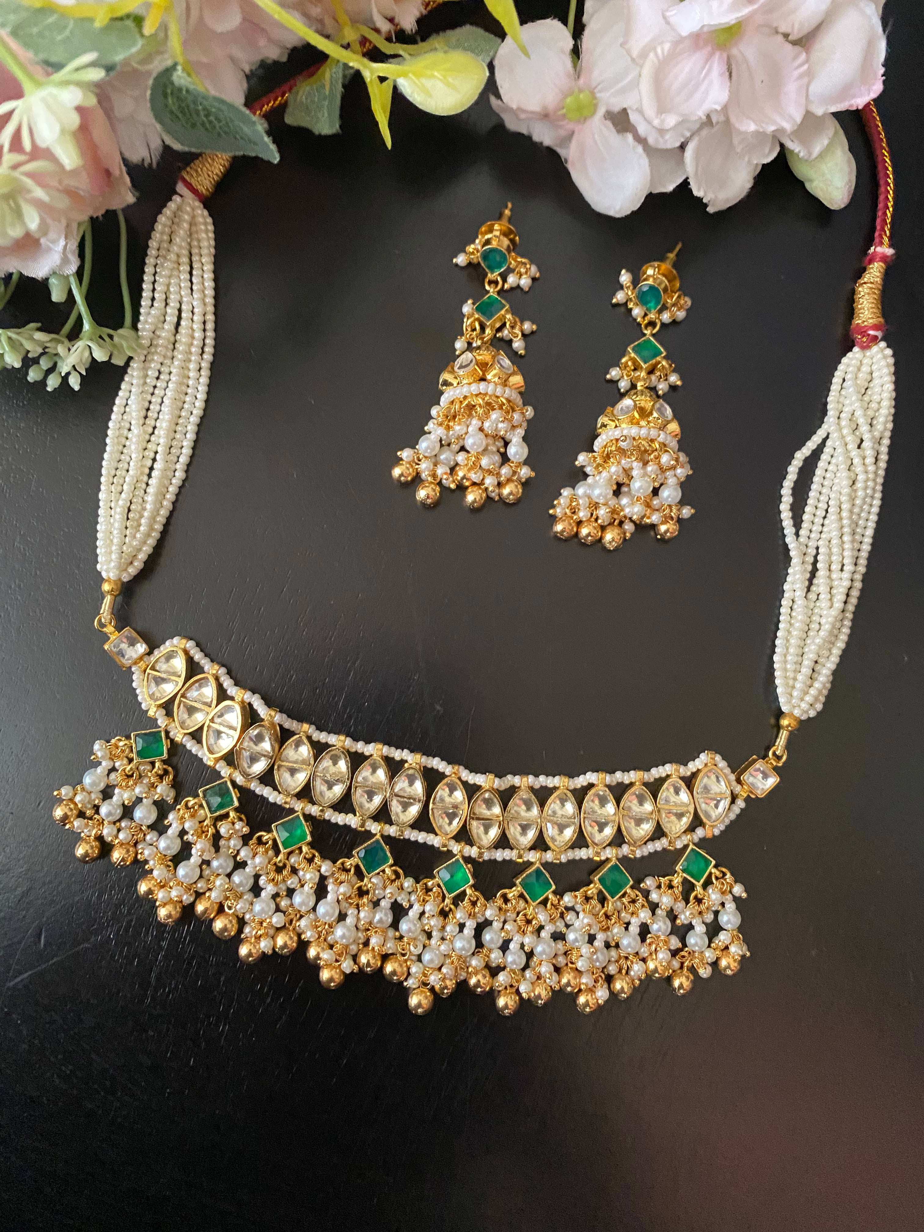 Gold plated Kundan Choker Set