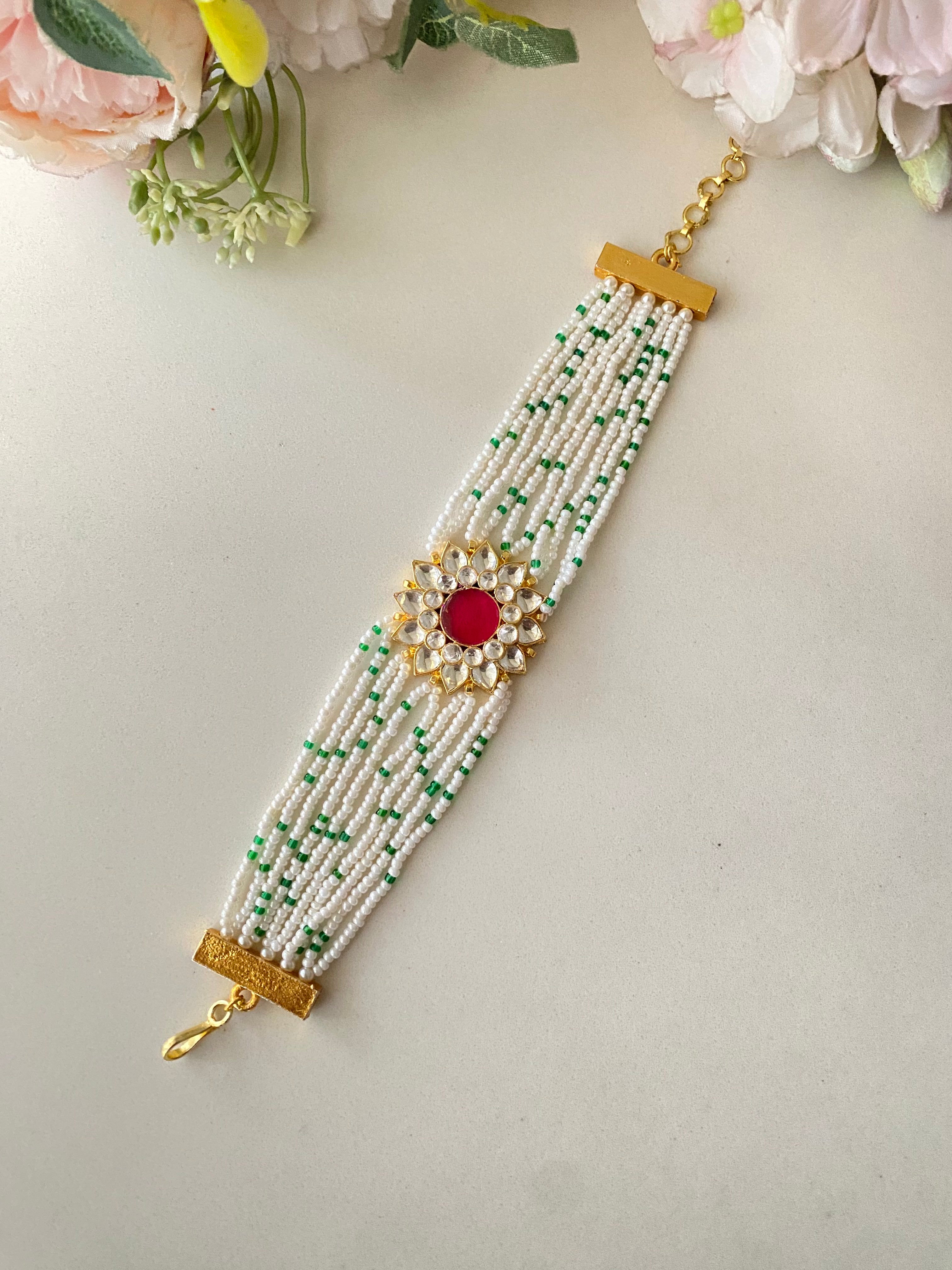 Gold Plated Kundan Bracelet