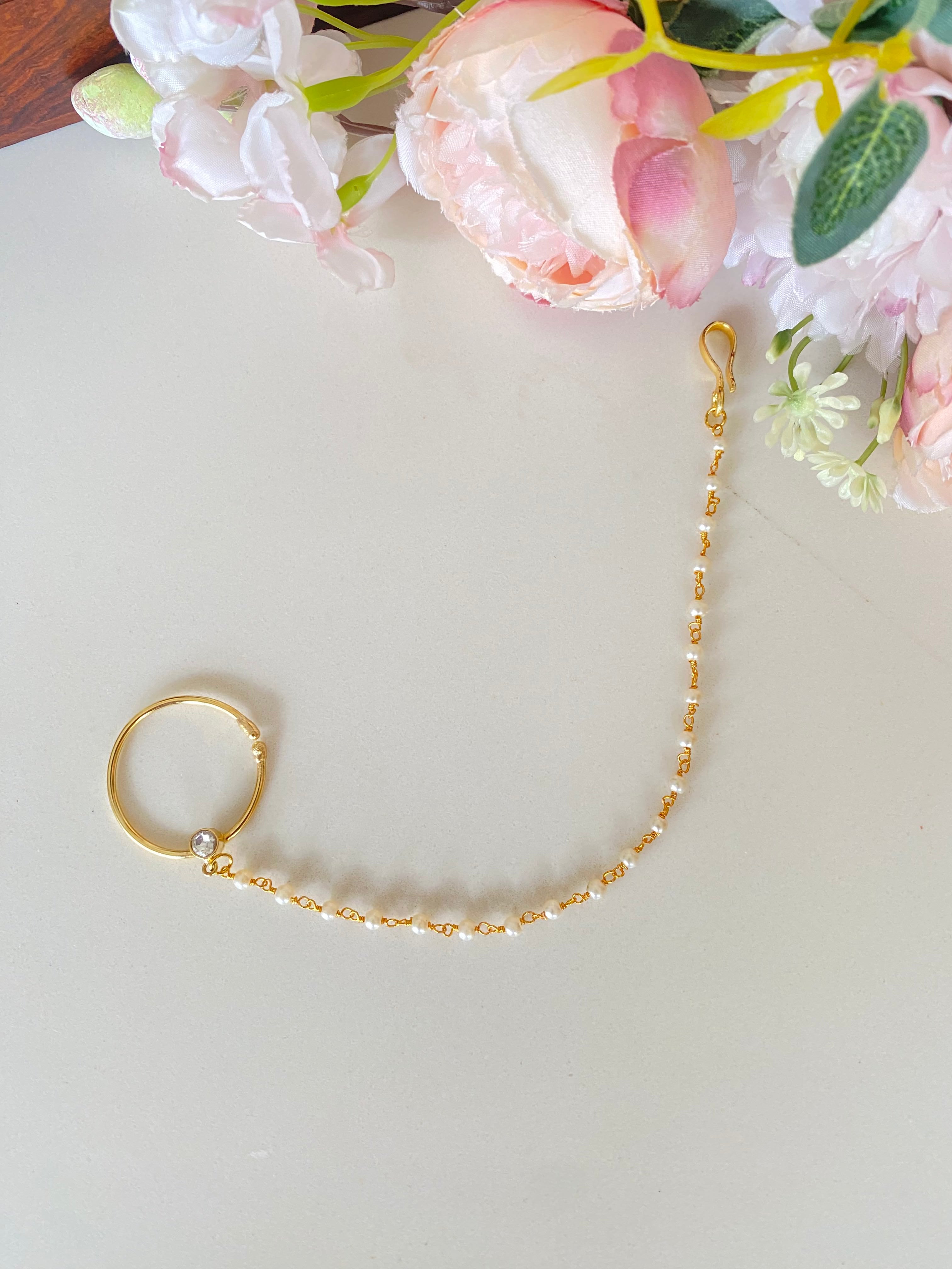 Gold plated Kundan Nose Ring