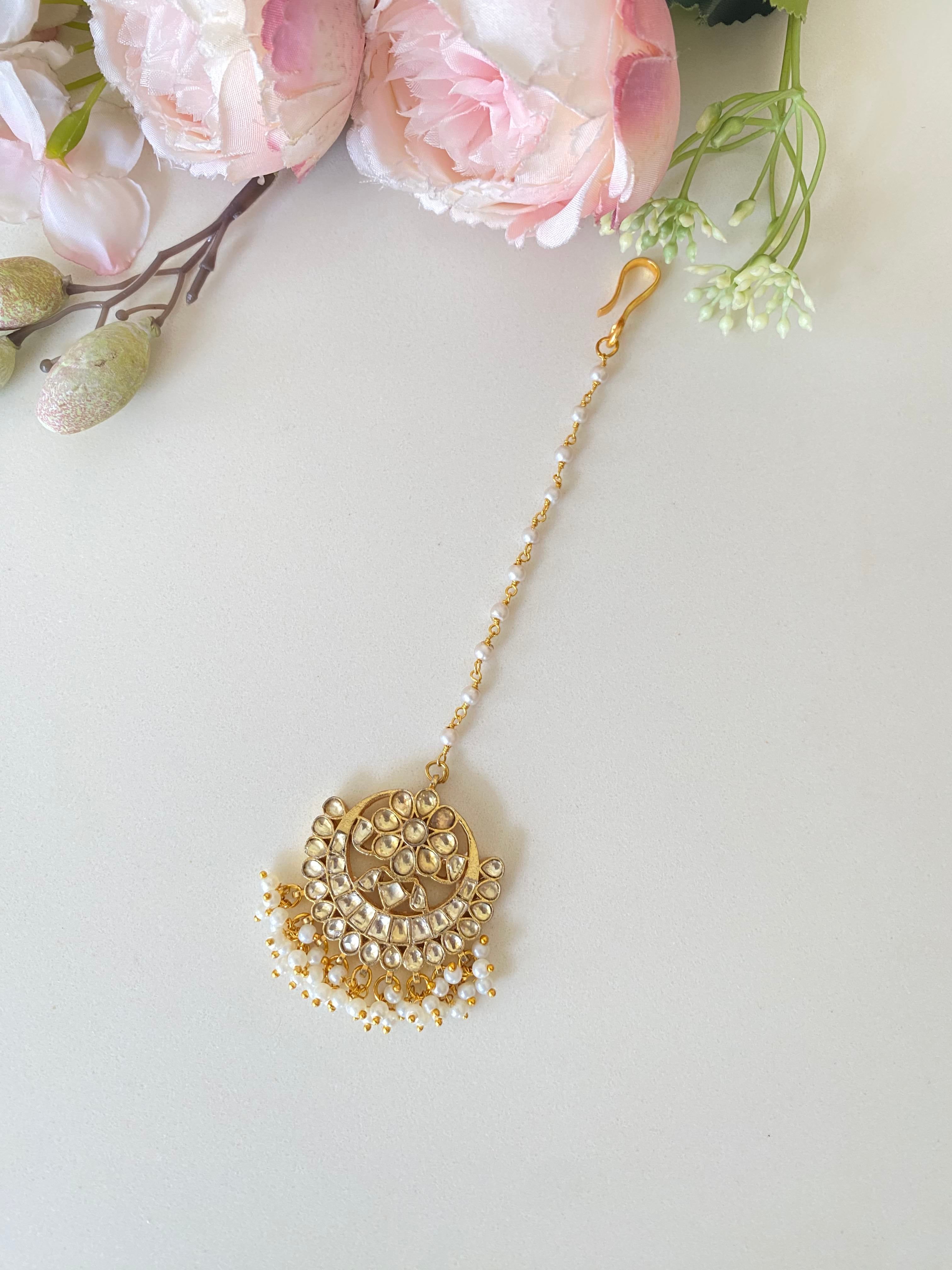Gold Plated Kundan Tikka