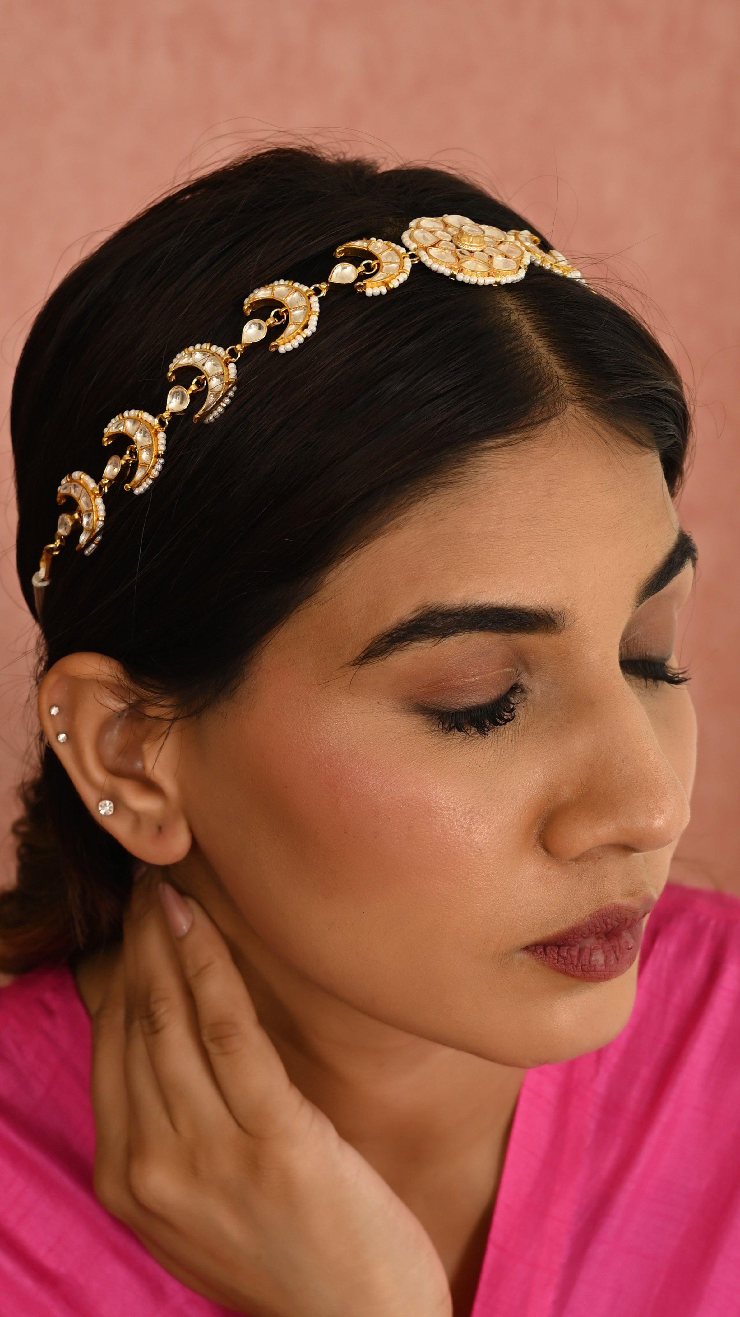 Gold plated Kundan Chand Sheeshphool