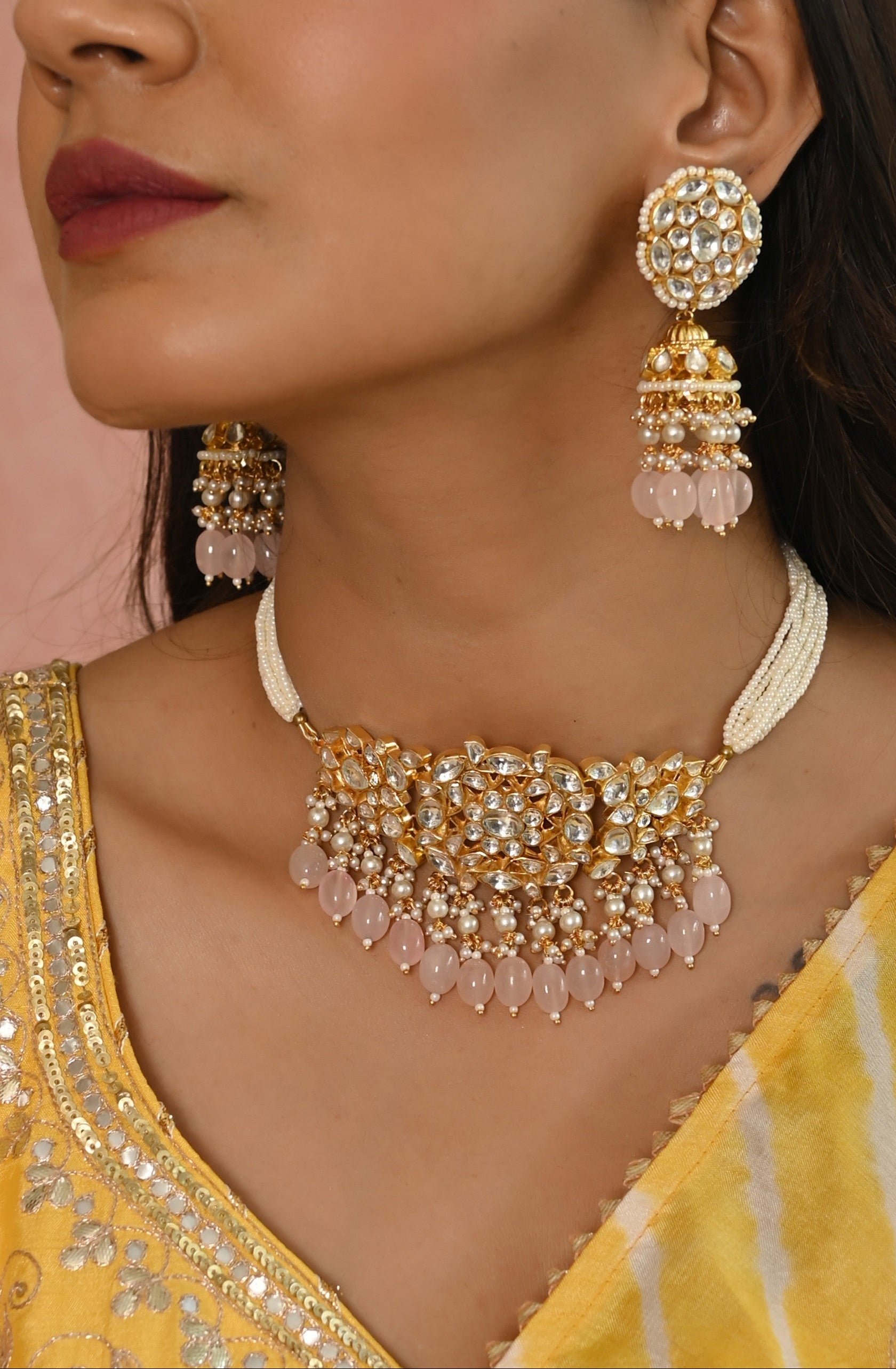 Gold plated Kundan Choker Set