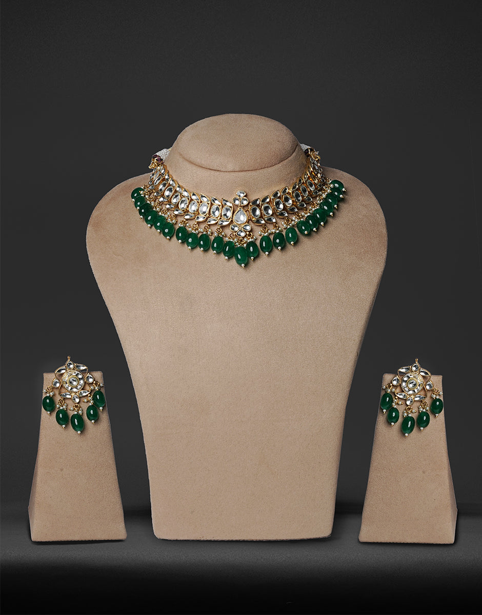 Gold plated Kundan Choker Set