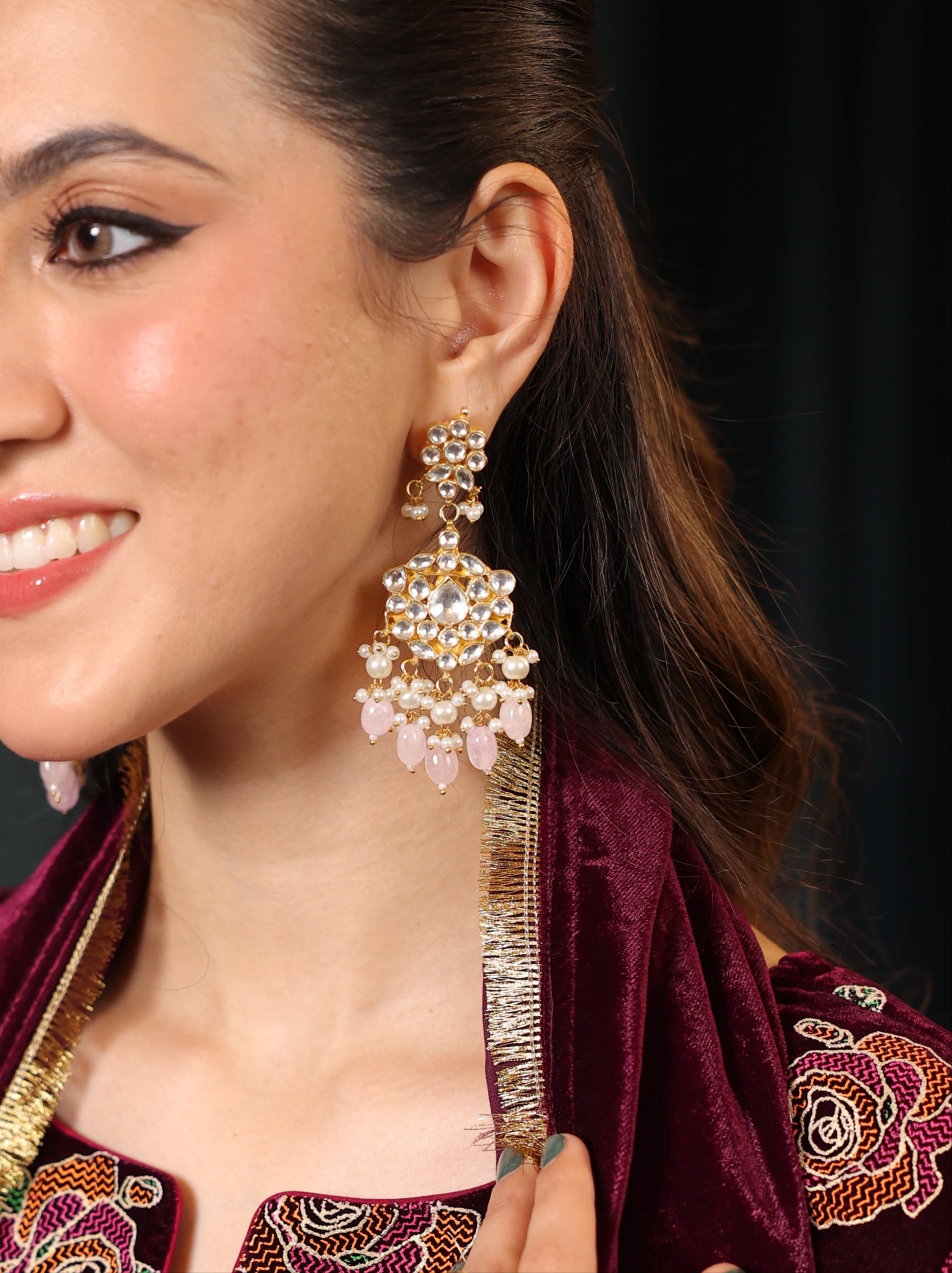 Gold plated Kundan Earring