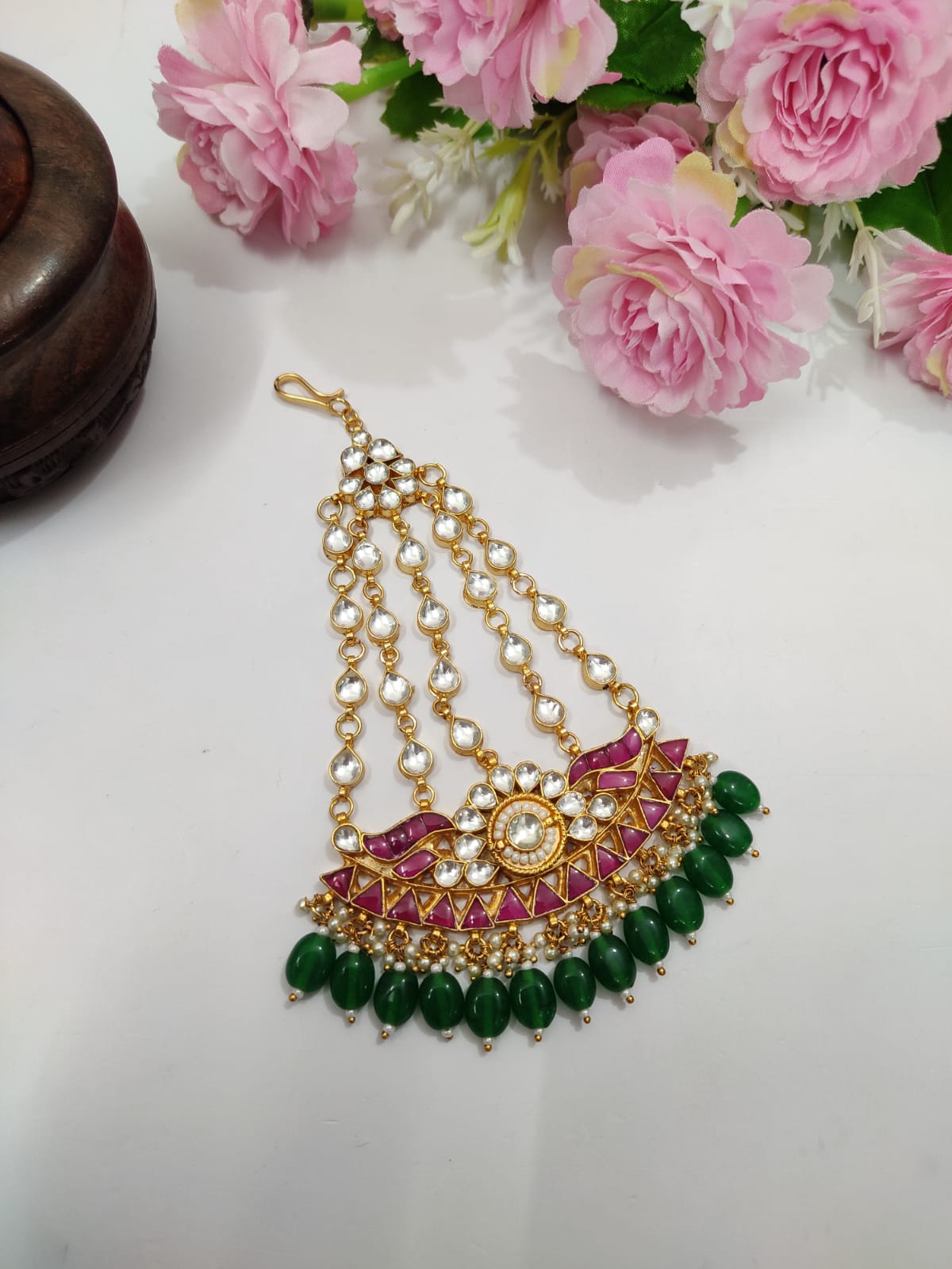 Gold plated Kundan Pasa