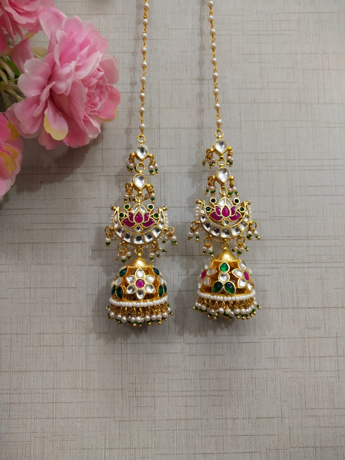 Gold Plated Kundan Jhumka