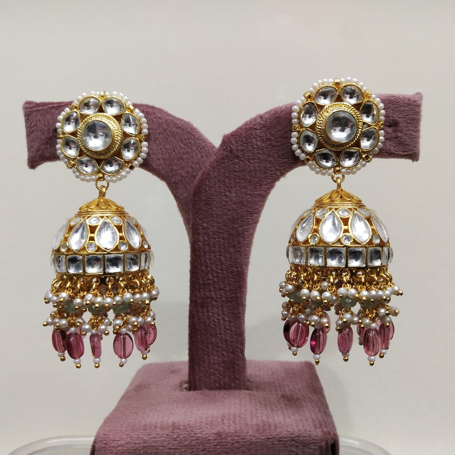 Gold Plated Kundan Jhumka