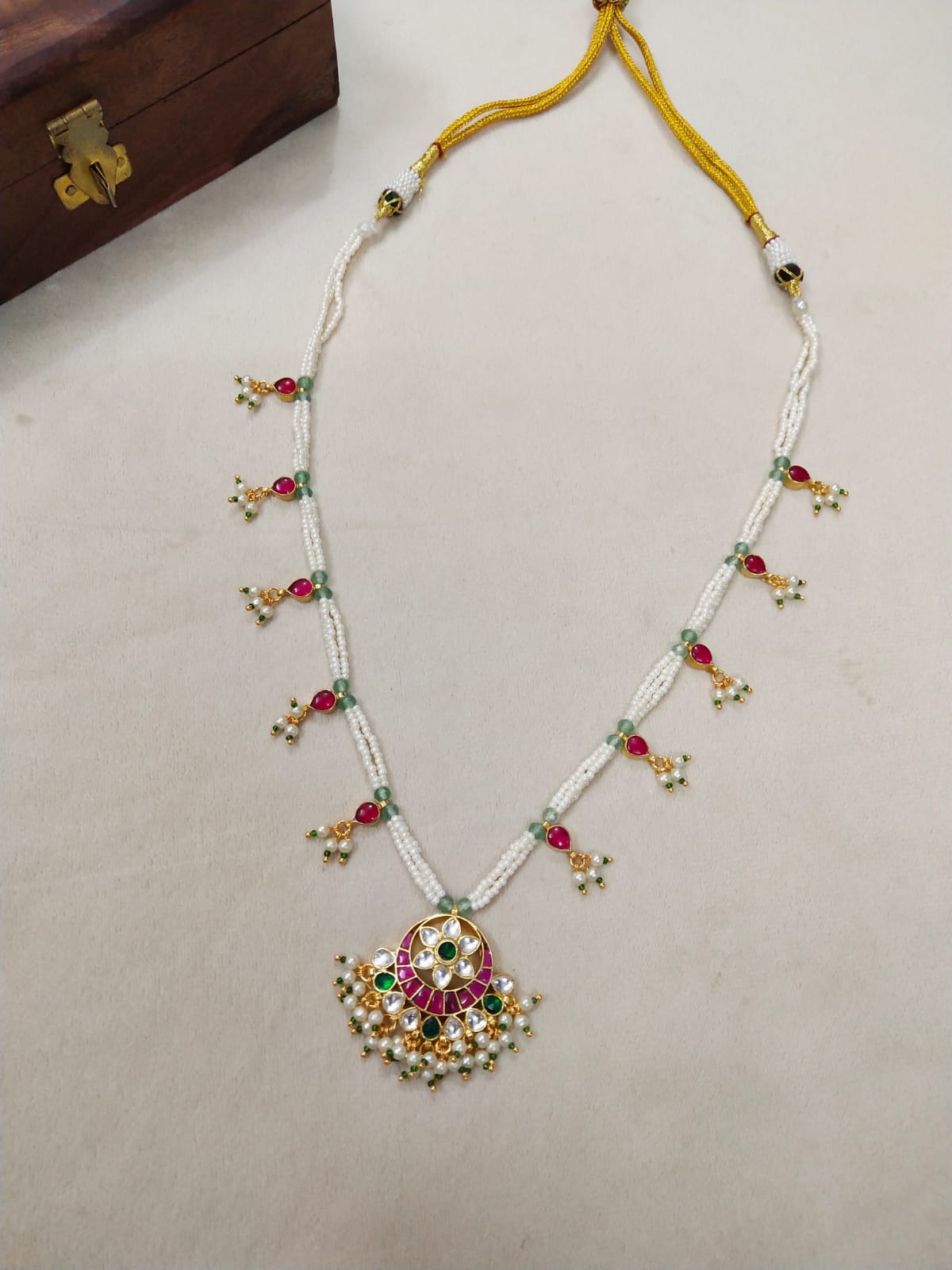 Gold Plated Kundan Long Necklace
