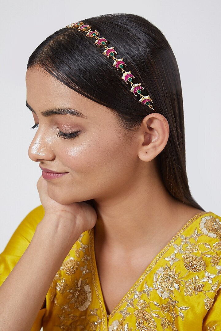 Gold plated Kundan Sheeshphool