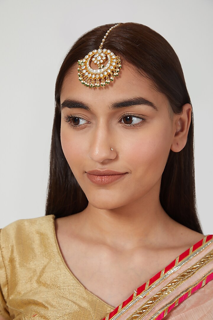 Gold Plated Kundan Tikka