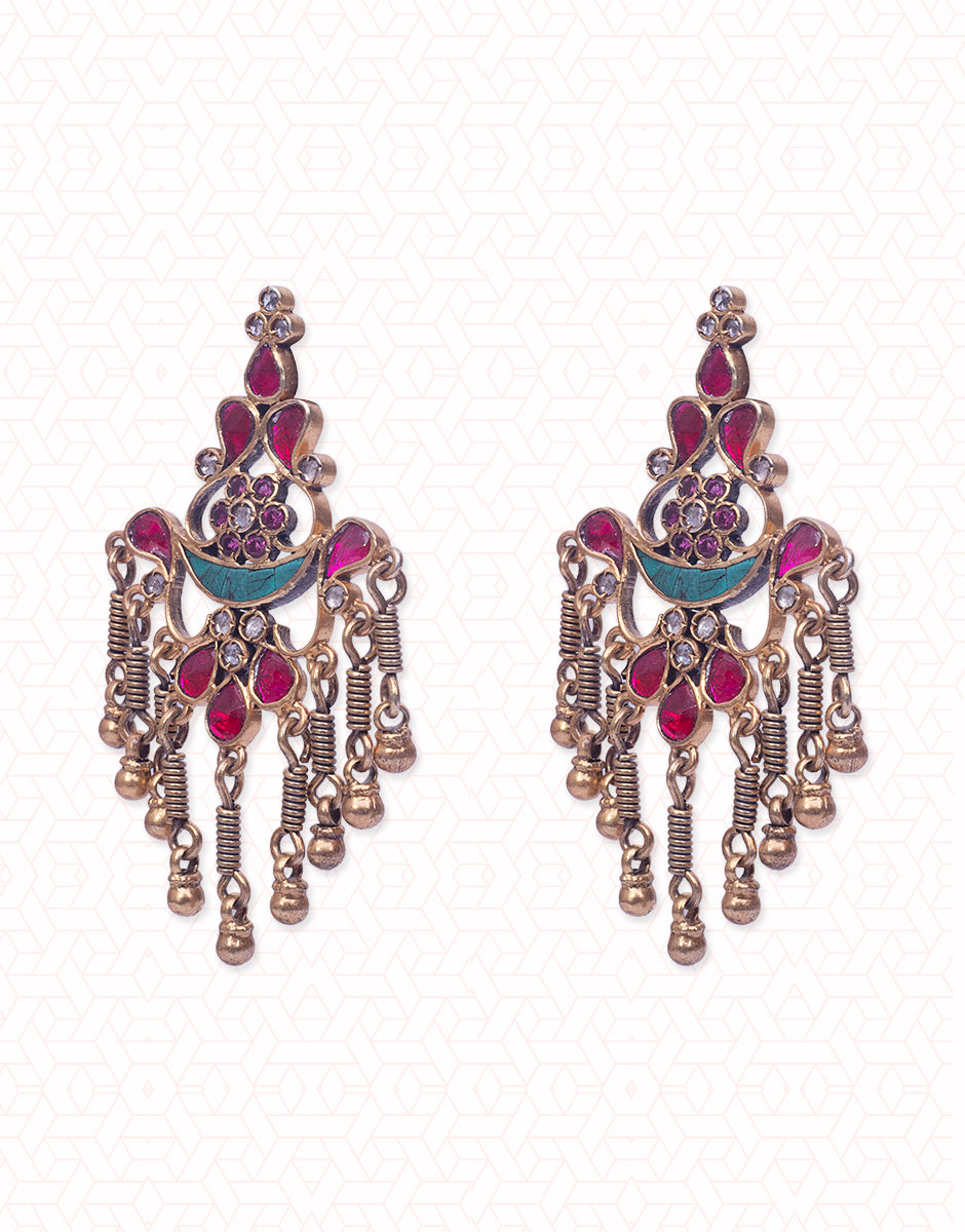 Pink Kundan Earrings