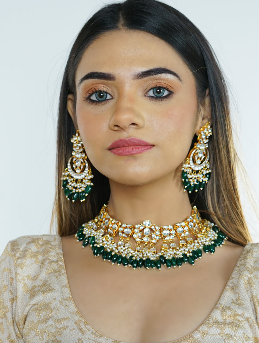 Kundan Gold plated Necklace with earrings