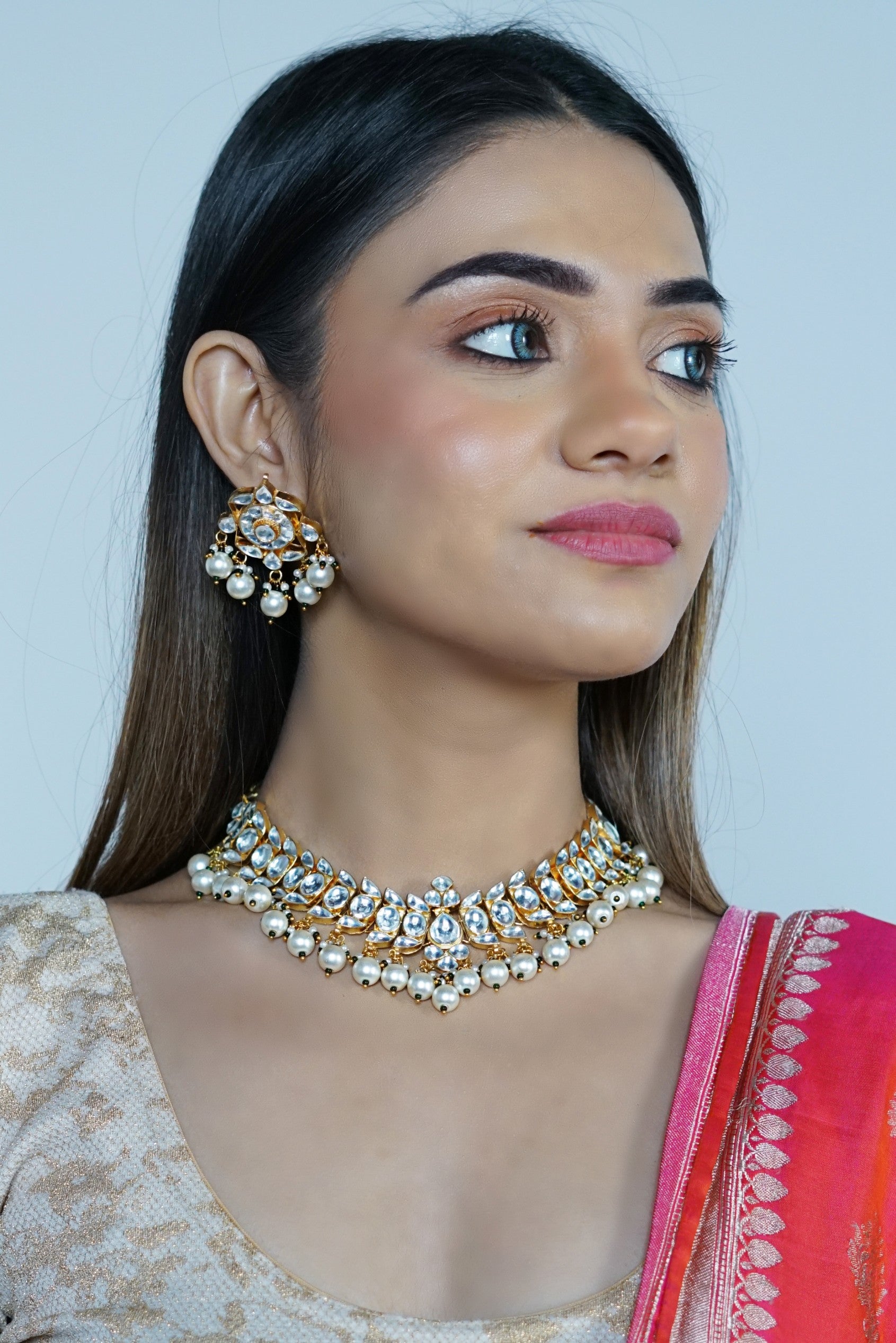 Gold plated Kundan Choker Set