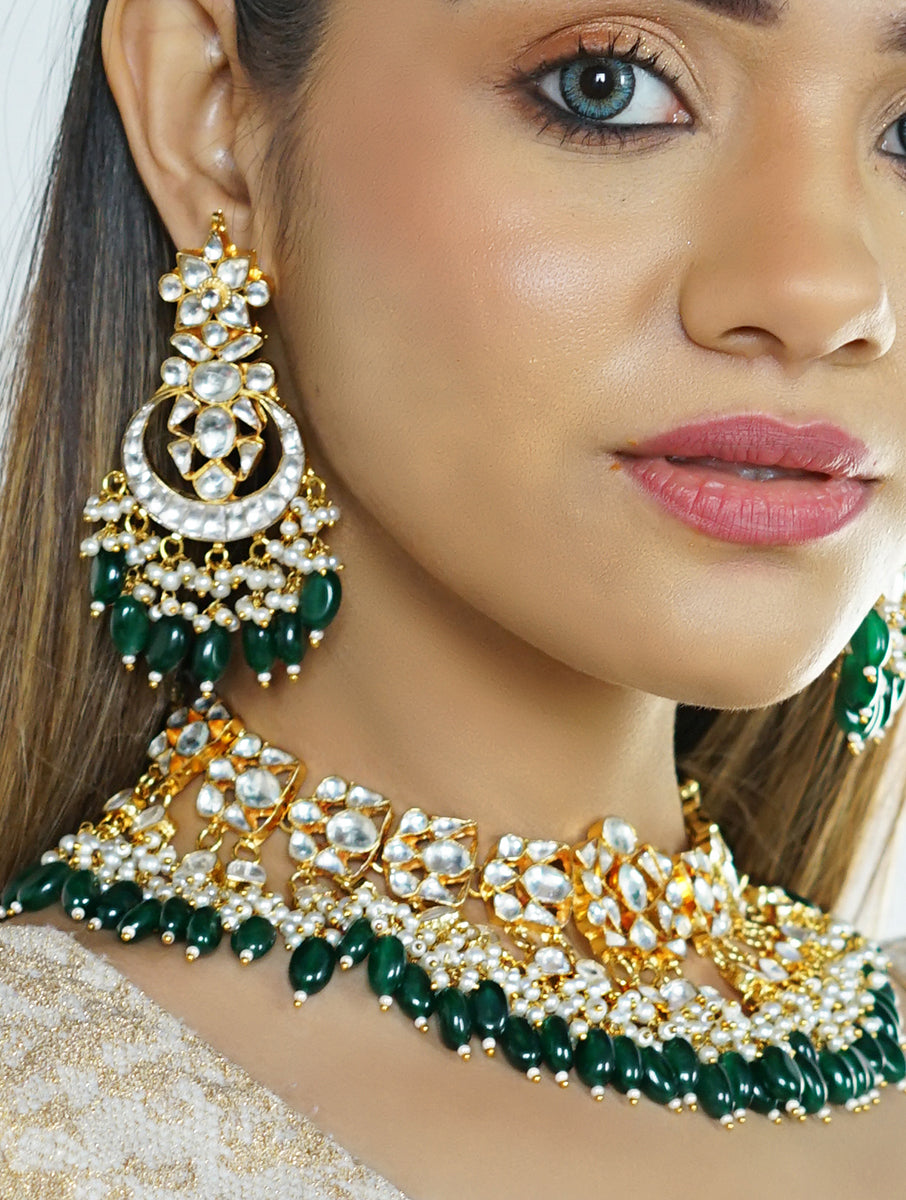 Kundan Gold plated Necklace with earrings