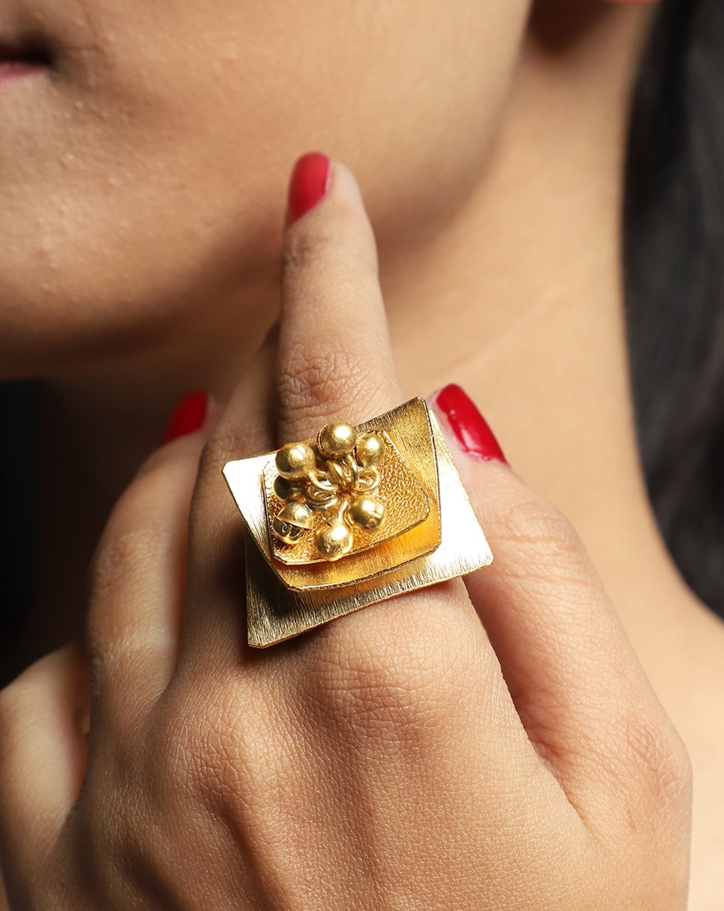 Gold plated Square Ring