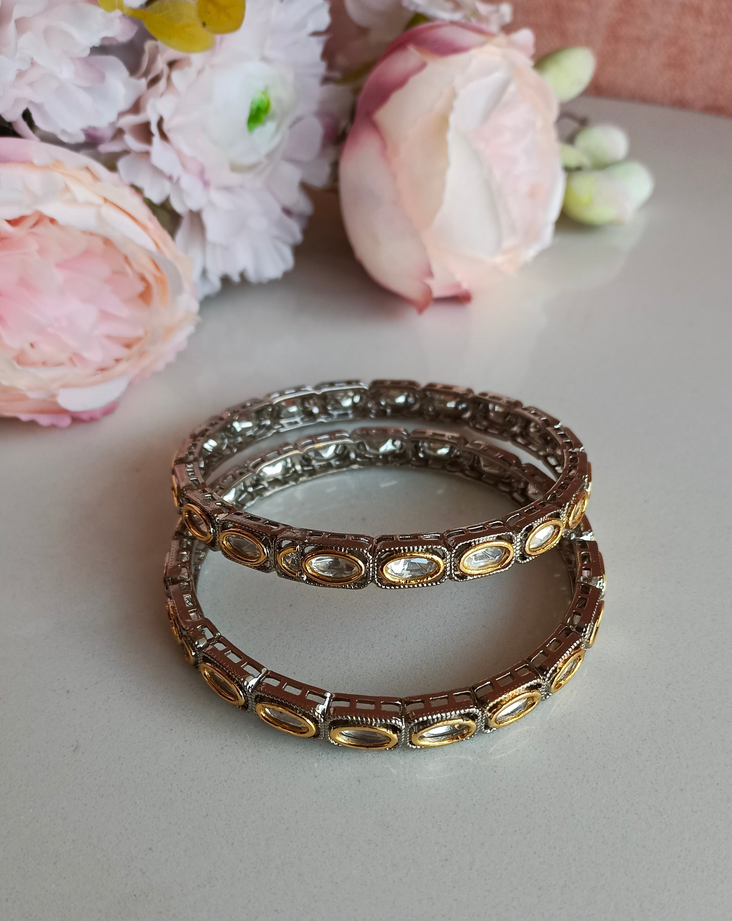 Silver plated Moissanite Bangle