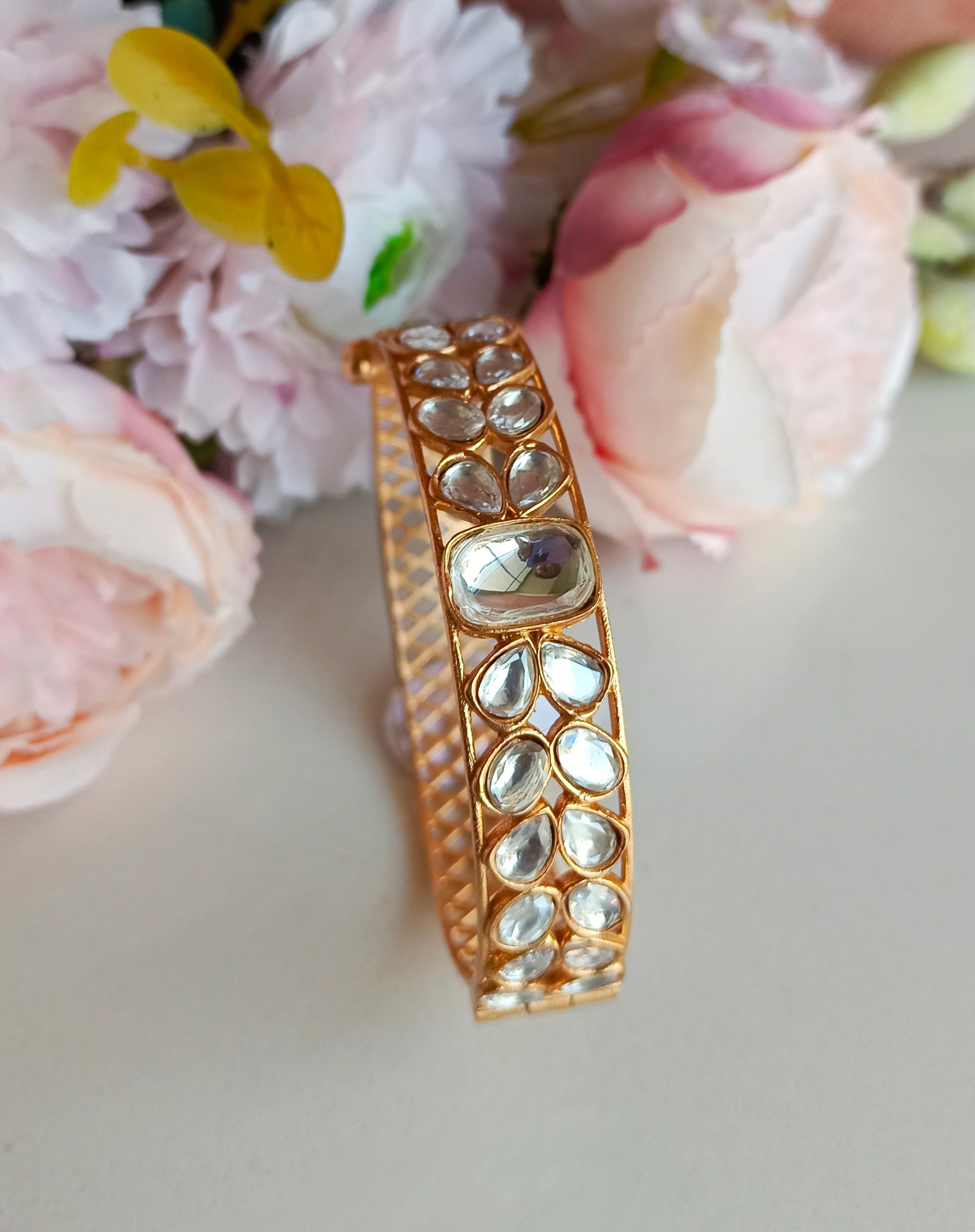 Gold Plated Kundan Kada