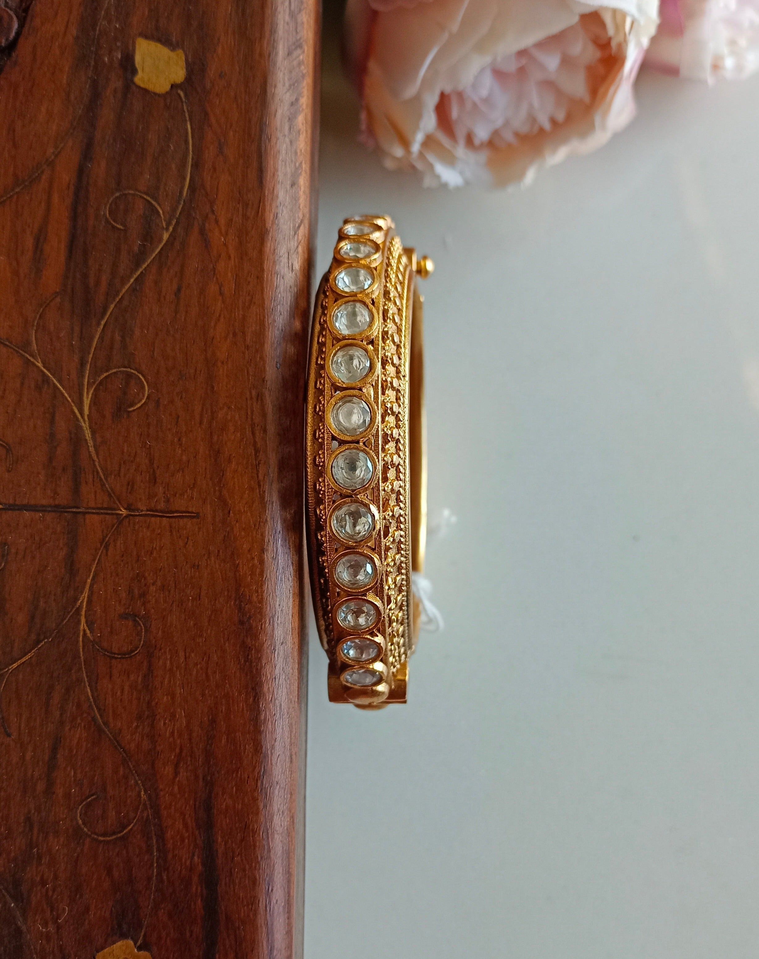 Gold Plated Kundan Kada