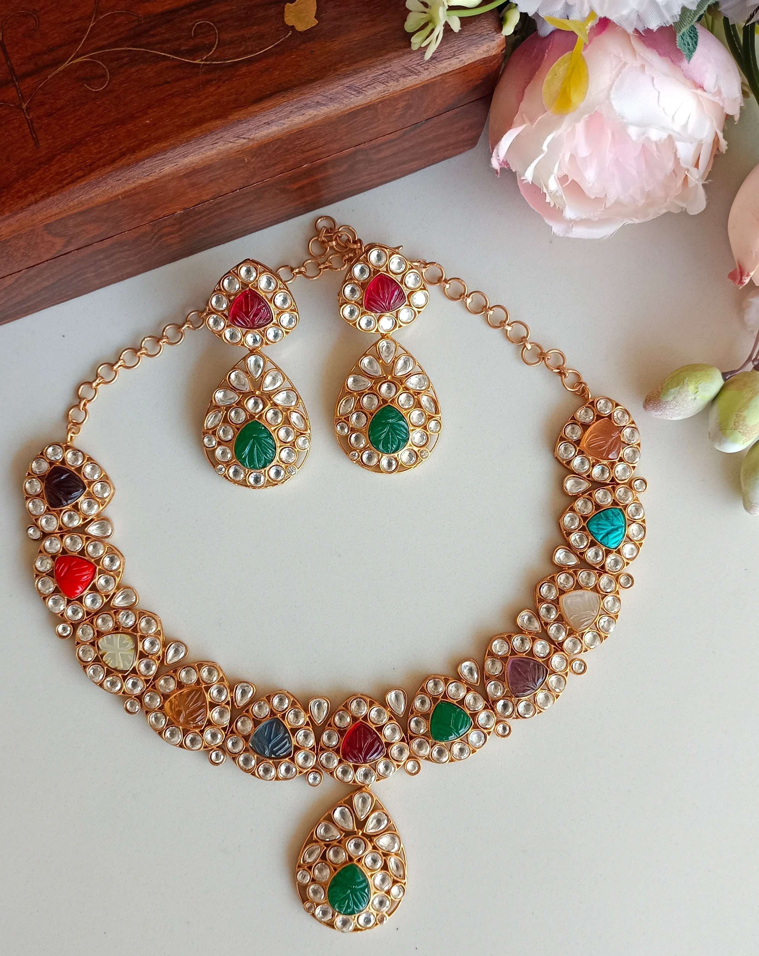 Navrattan Necklace set