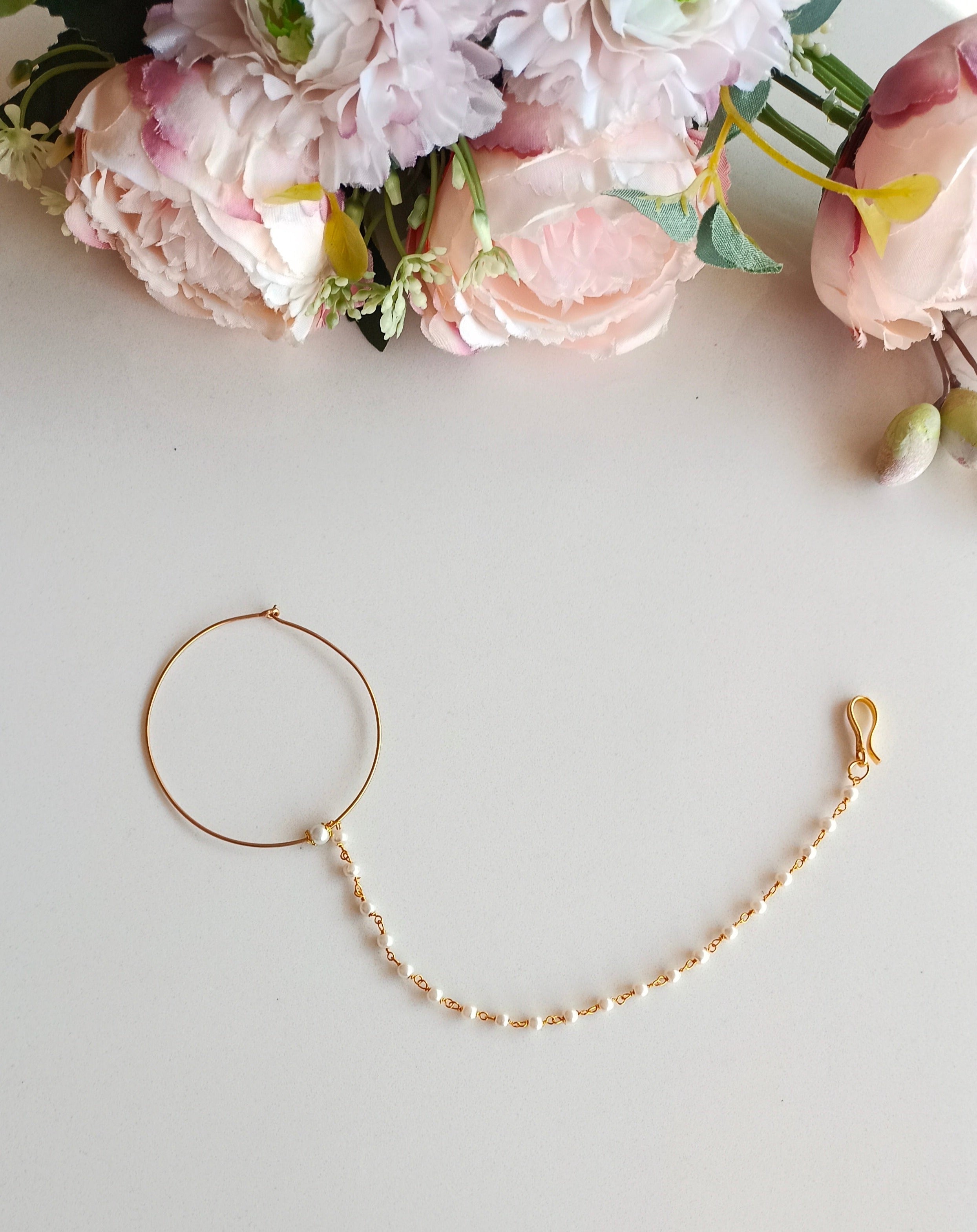 Gold Plated Pearl Nose ring