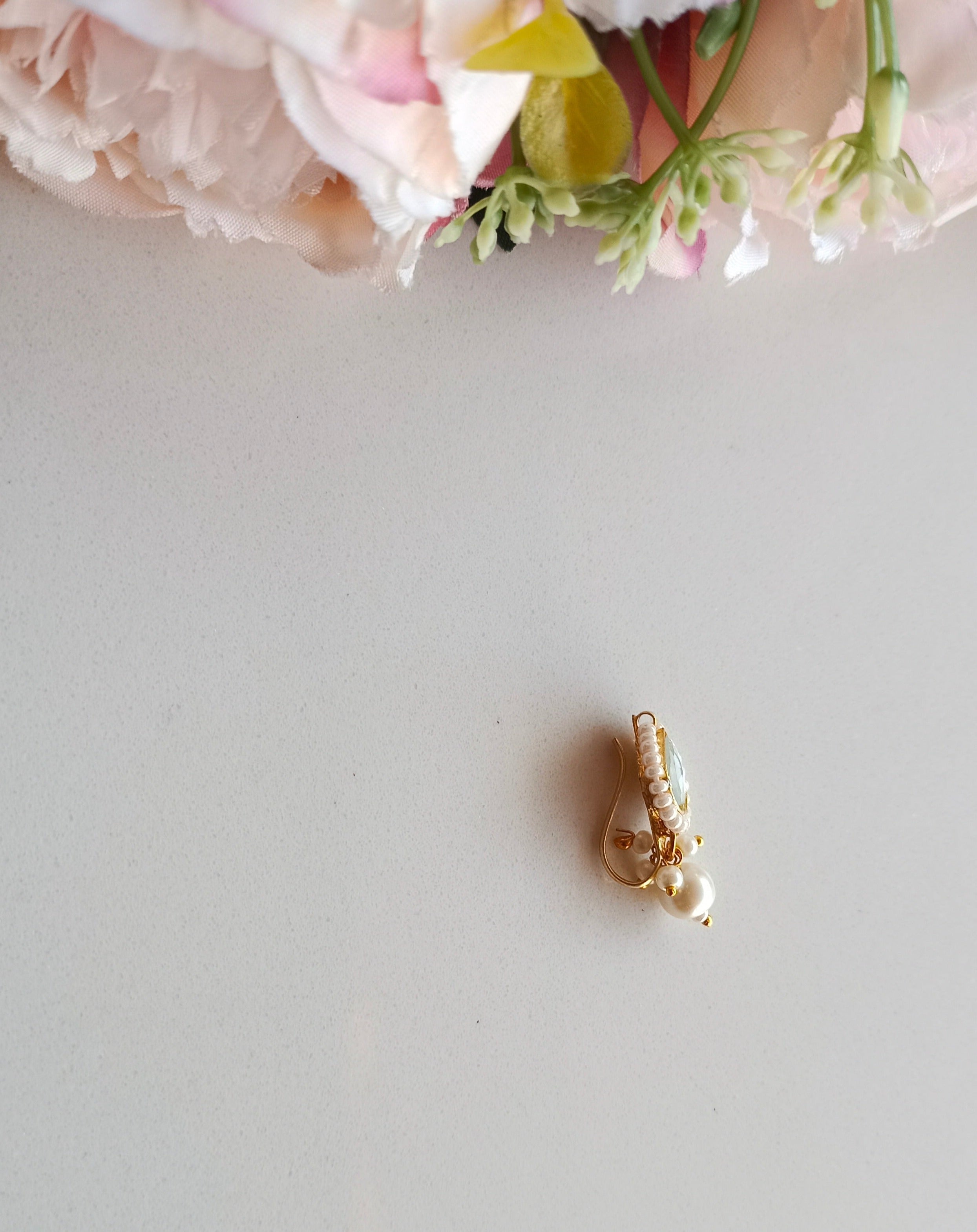 Gold plated Kundan Nose Pin