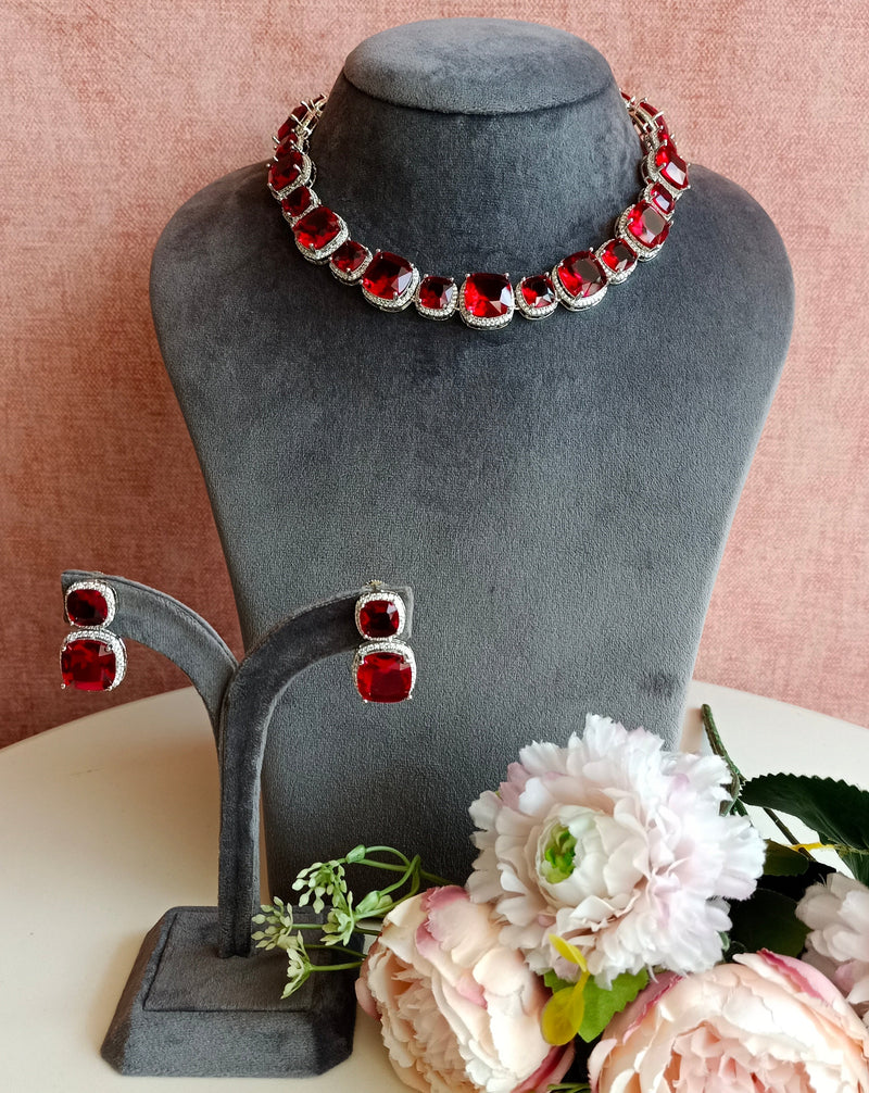 Ruby and Diamond Necklace set