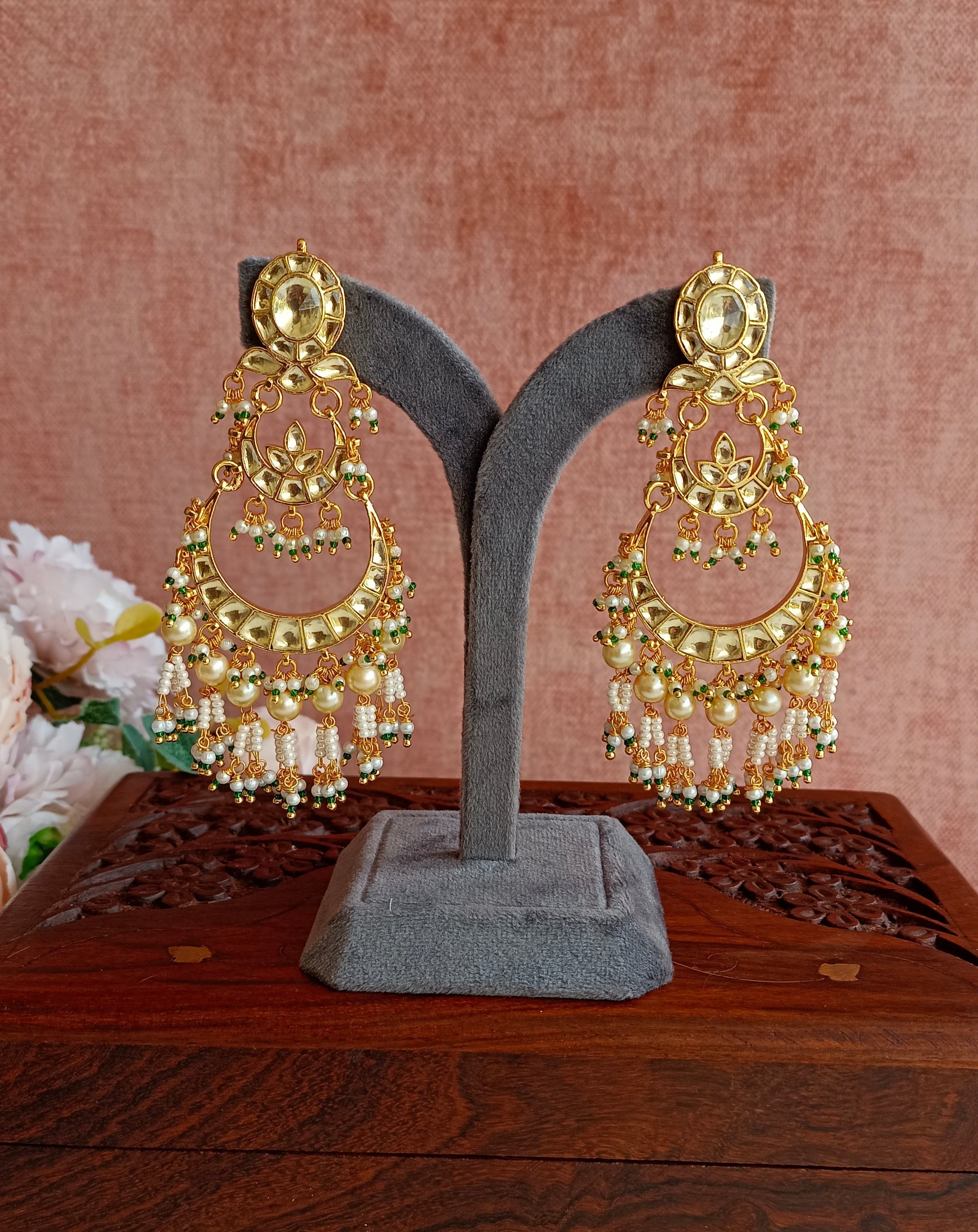 Gold Plated Kundan Earrings
