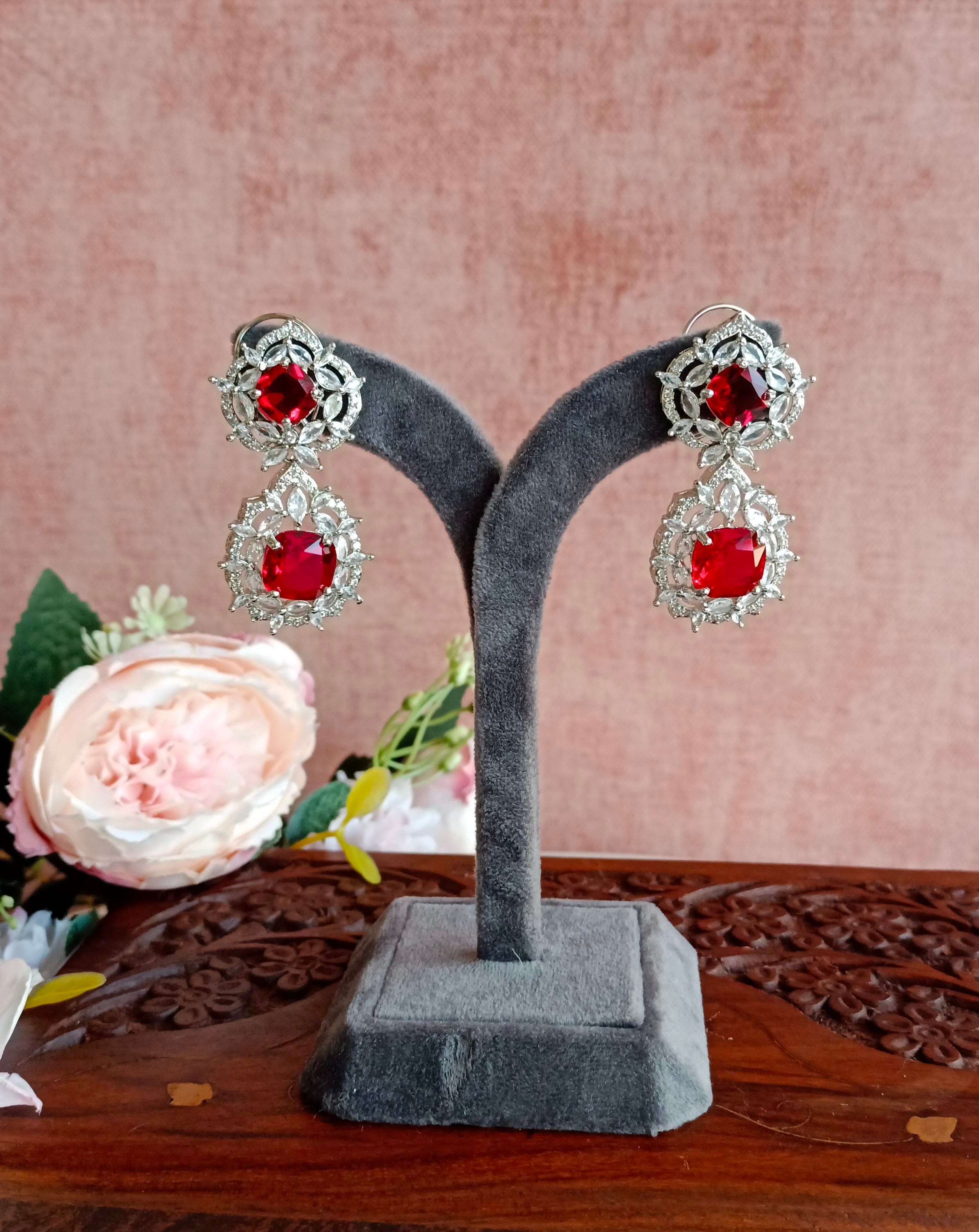 Ruby and Diamond Earring