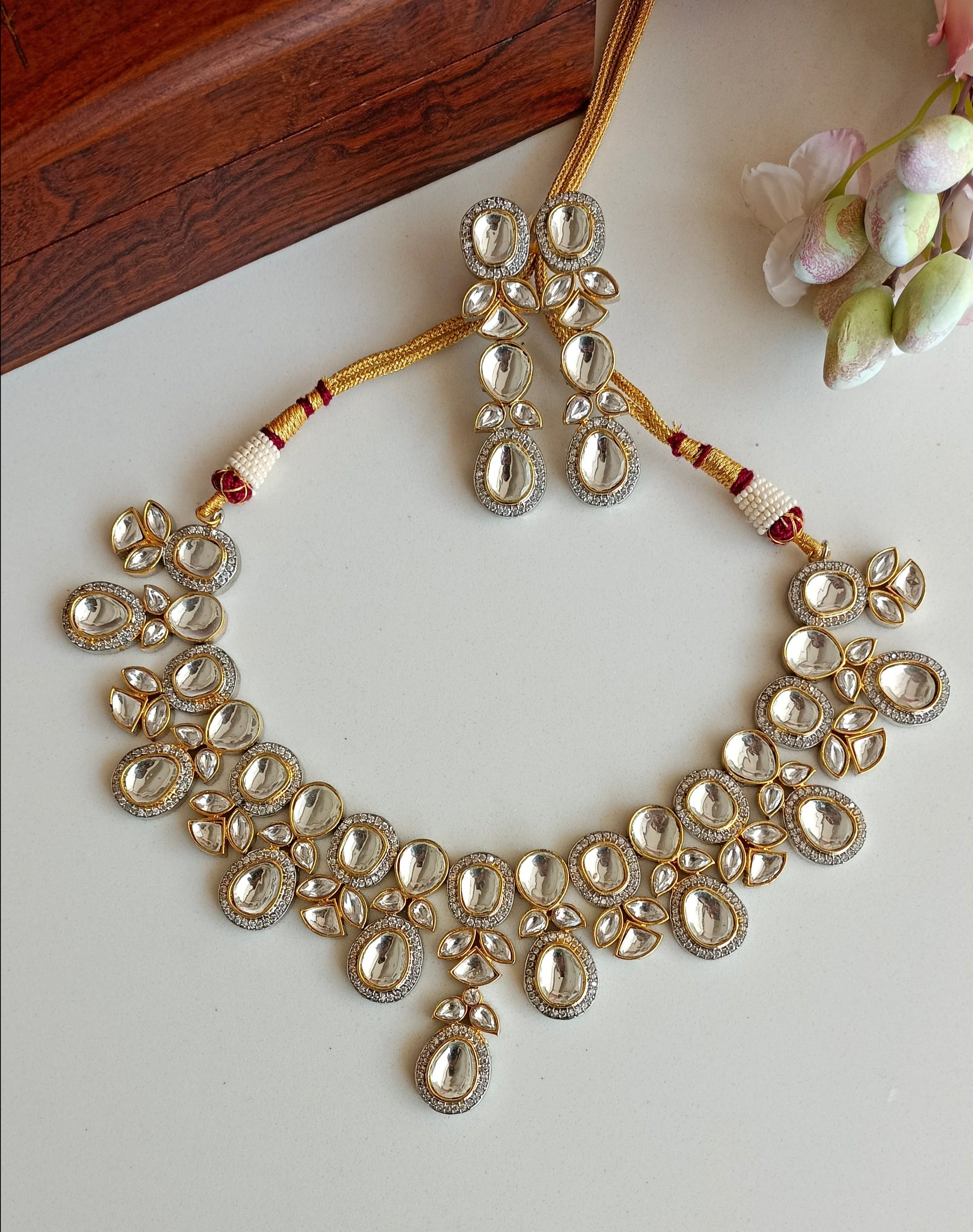 silver plating Moissanite Necklace Set