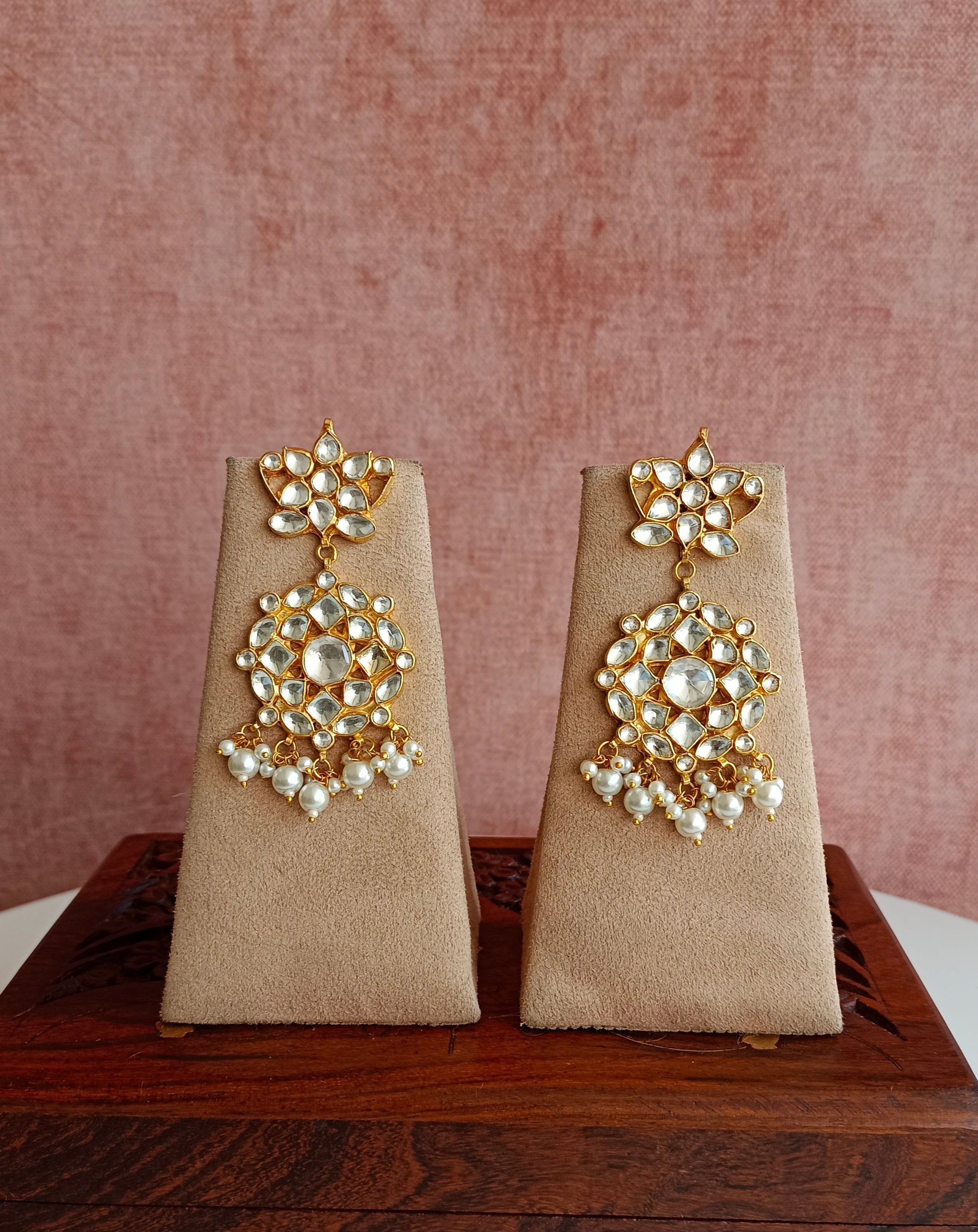 Gold plated Kundan pearl Earrings