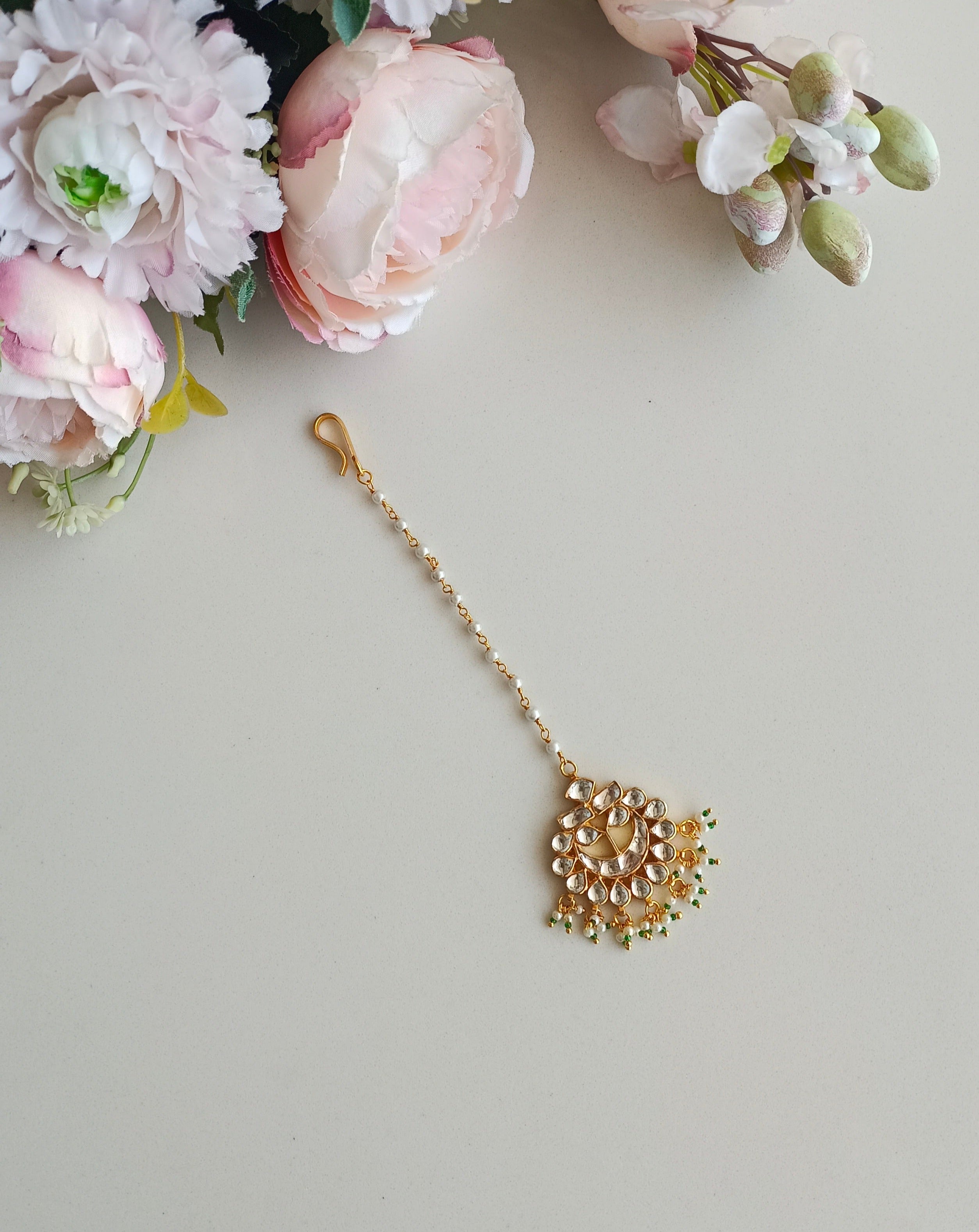 Gold Plated Kundan Tikka