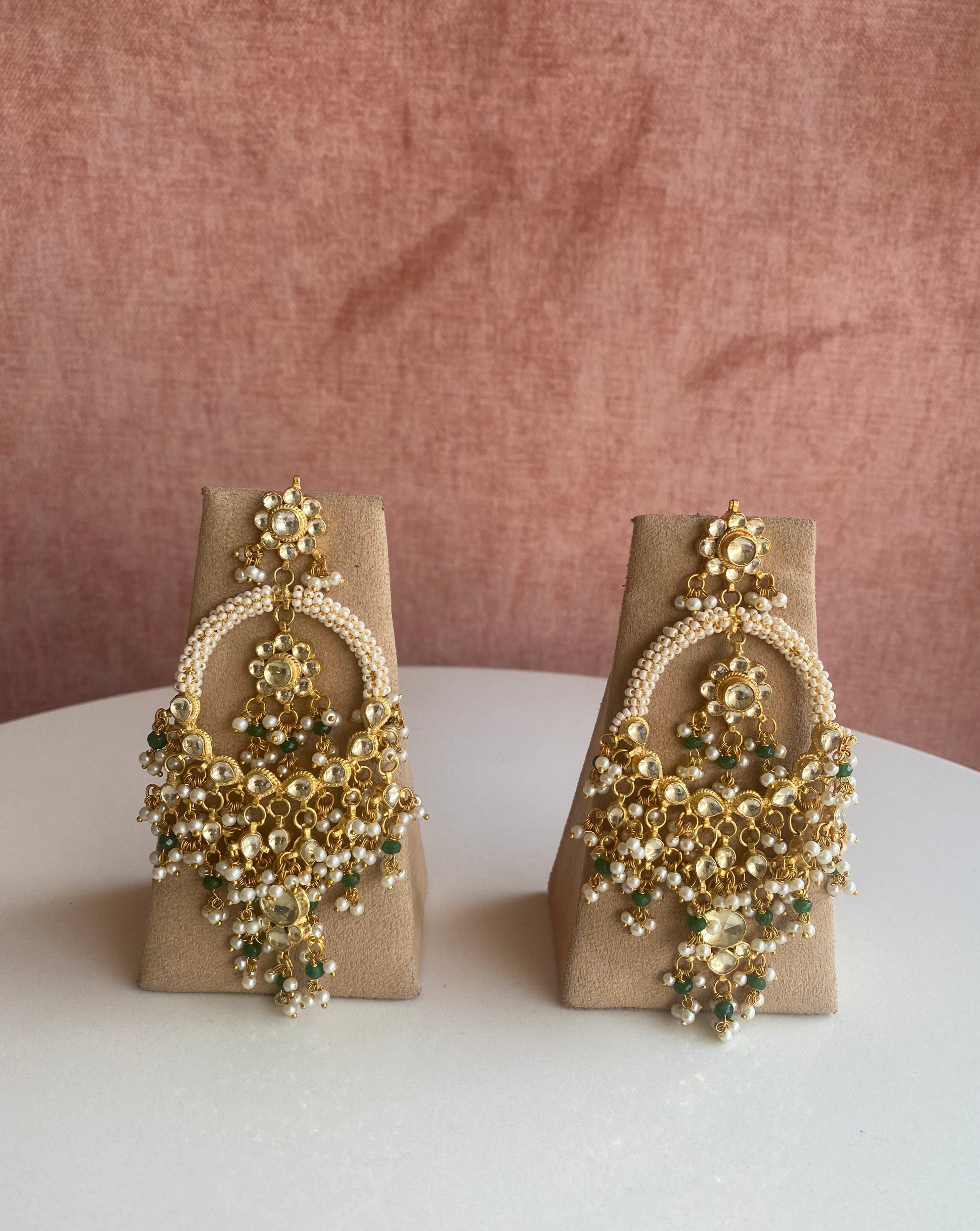 Gold Plated Kundan chandbali Earring