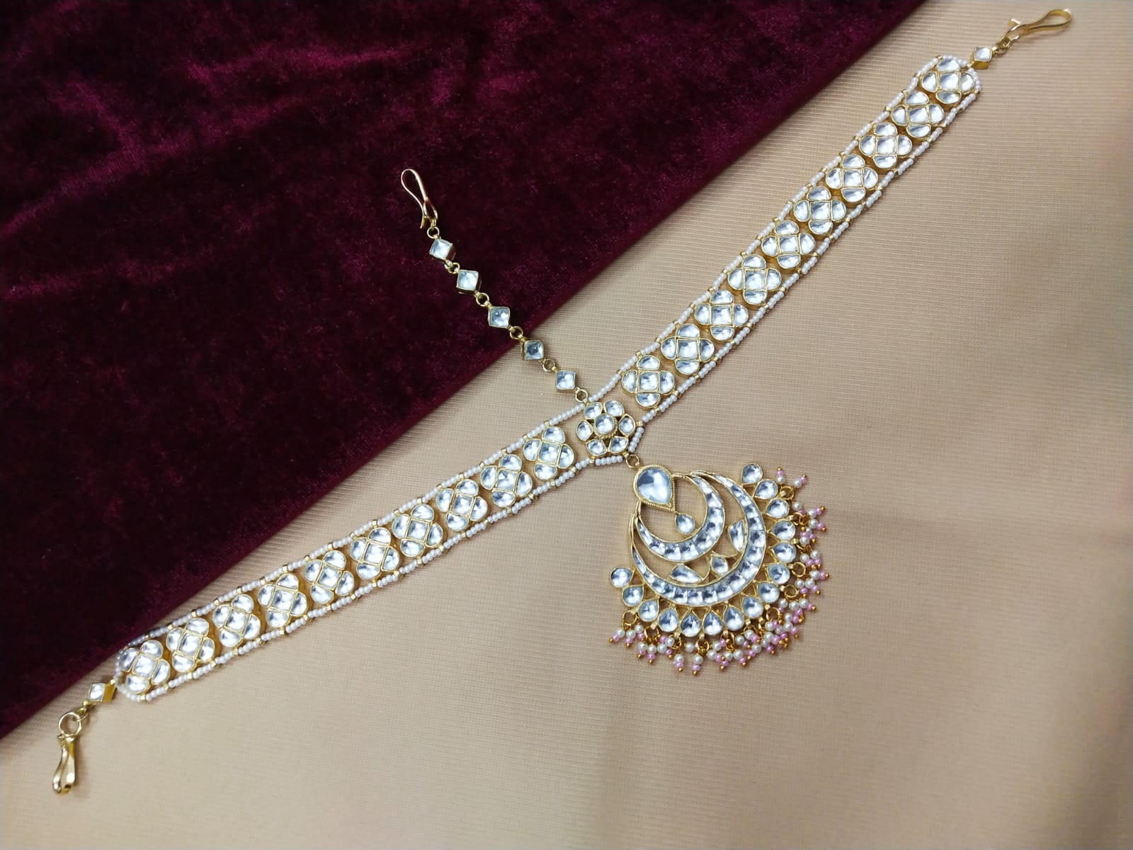 Gold Plated Kundan Mathapatti