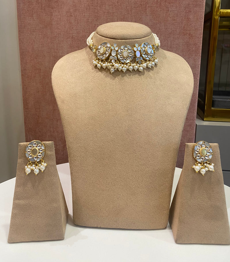 Silver 2025 kundan choker