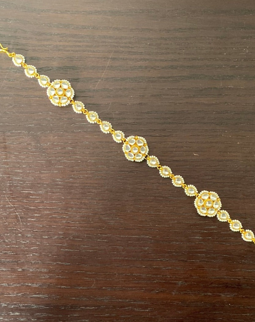 Gold Plated Kundan floral sheeshphool