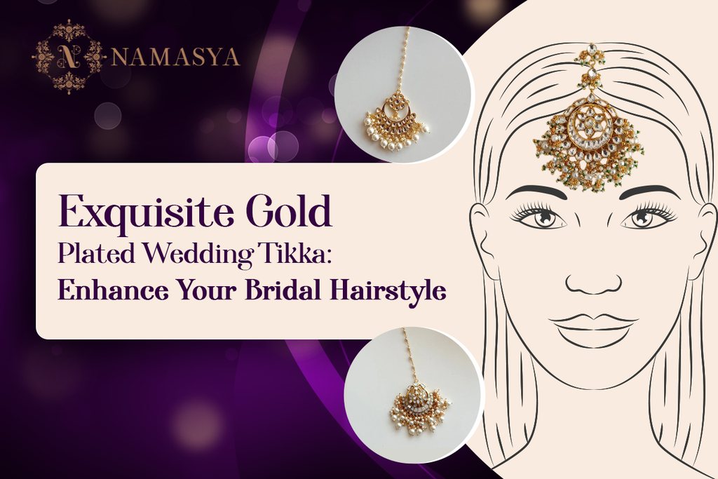Exquisite Gold Plated Wedding Tikka: Enhance Your Bridal Hairstyle