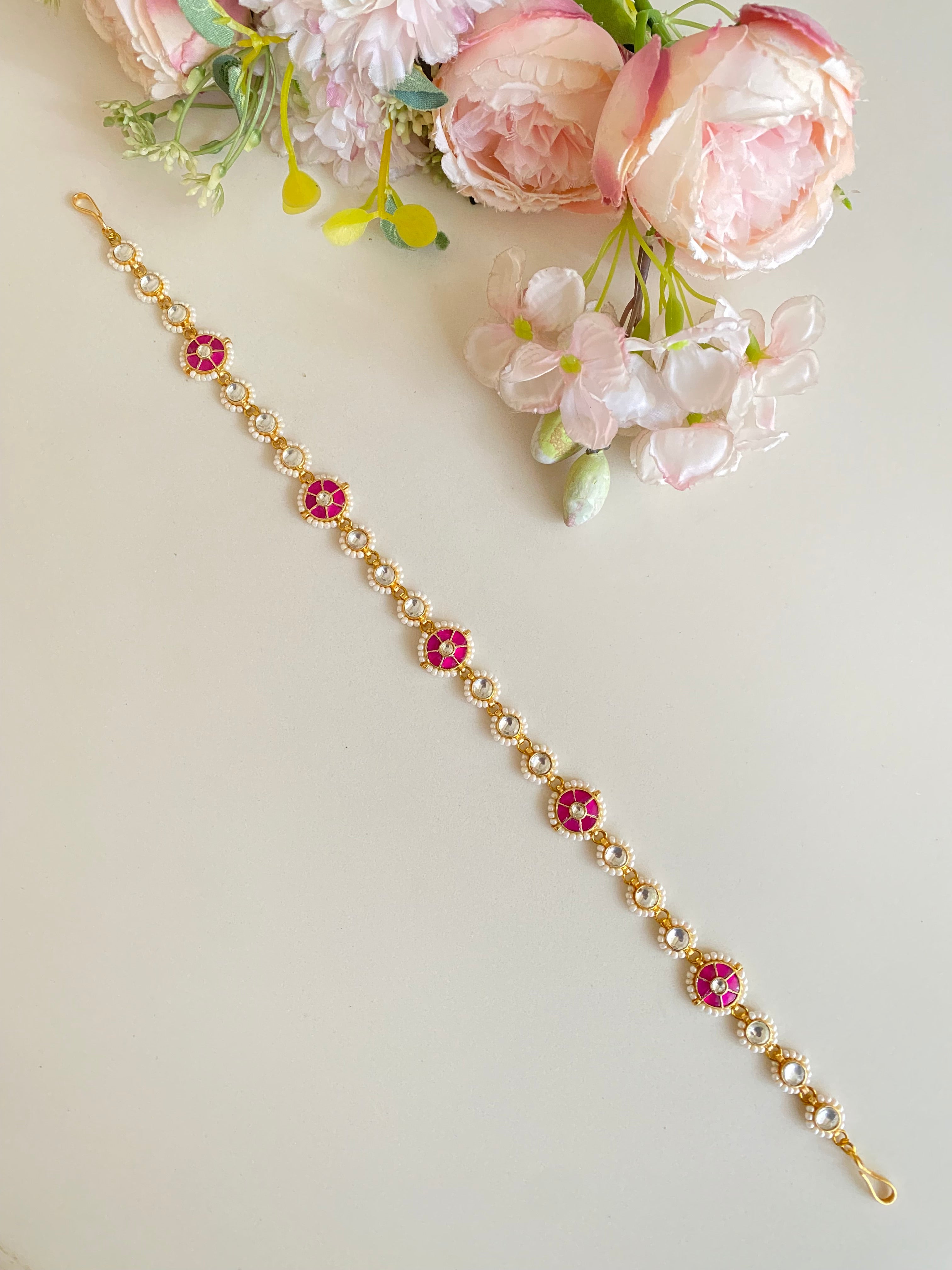 Gold Plated Kundan floral sheeshphool