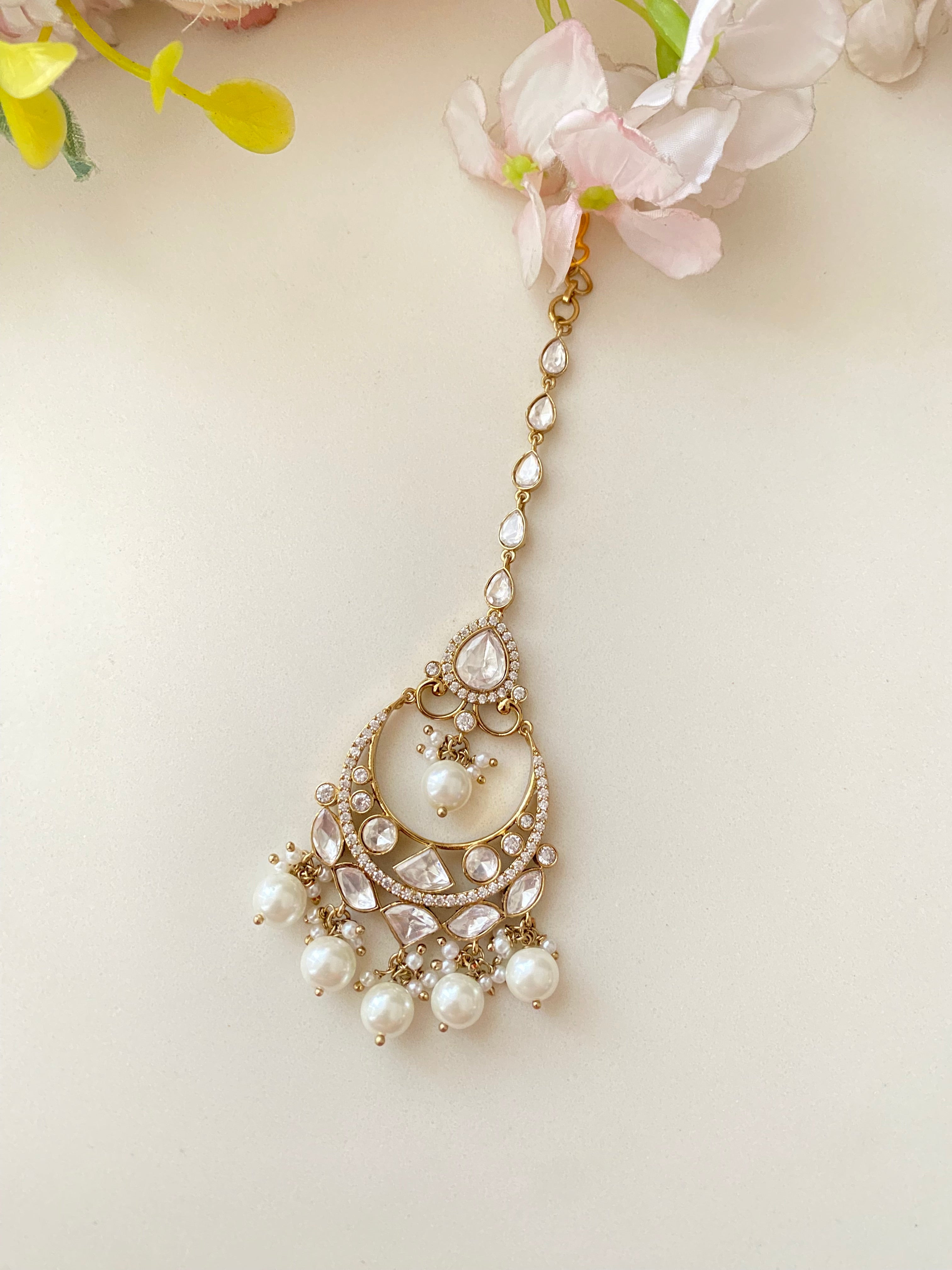 Silver plated Moissanite Tikka