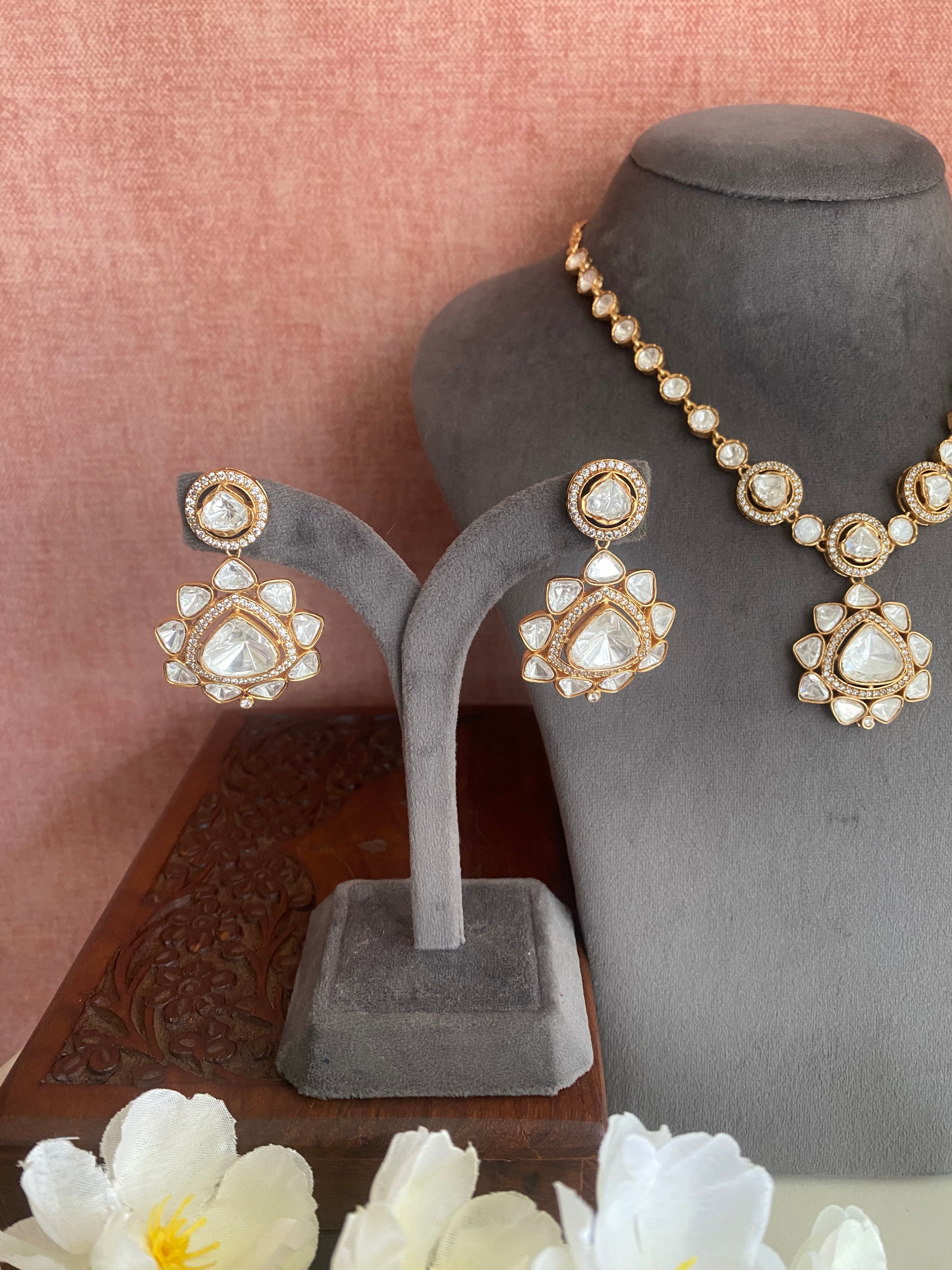 Gold plated Moissanite Necklace