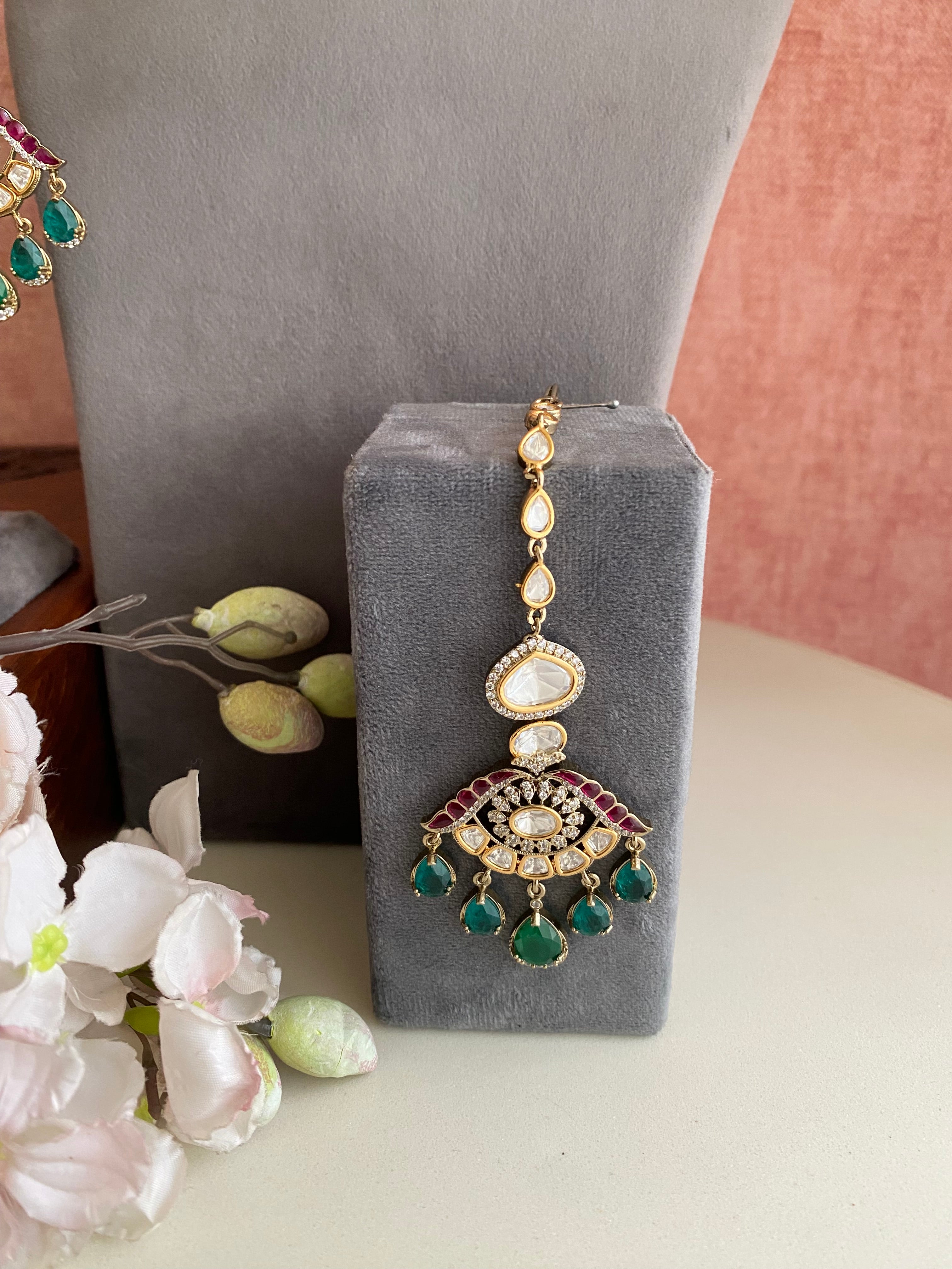 Gold plated Moissanite Necklace Set