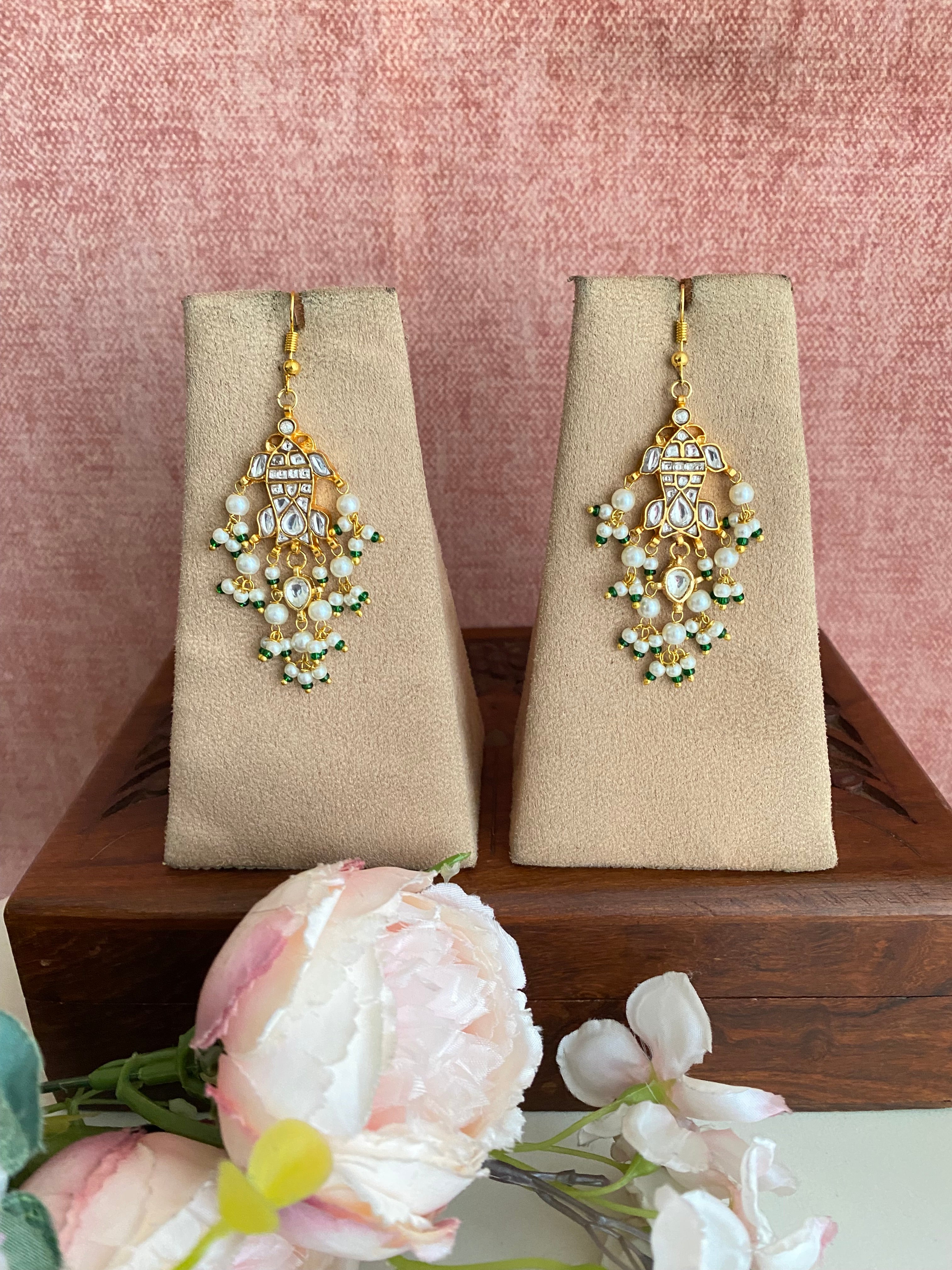Gold Plated Kundan Fish Earring