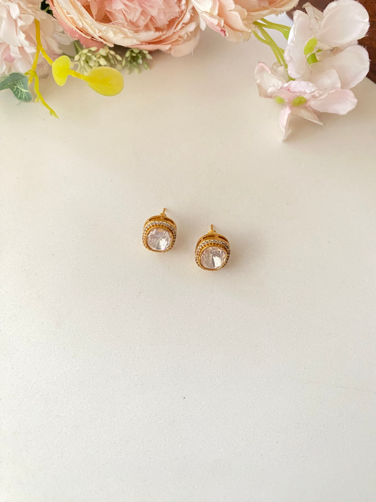 Gold plated Moissanite studs