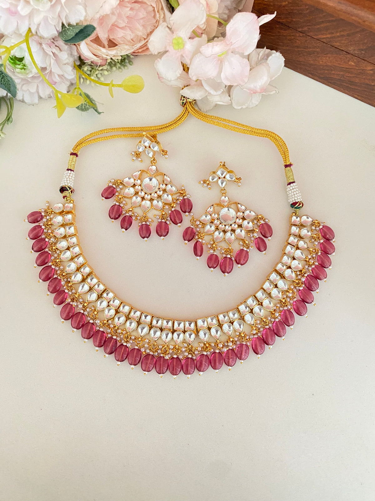 Gold plated Kundan Necklace Set