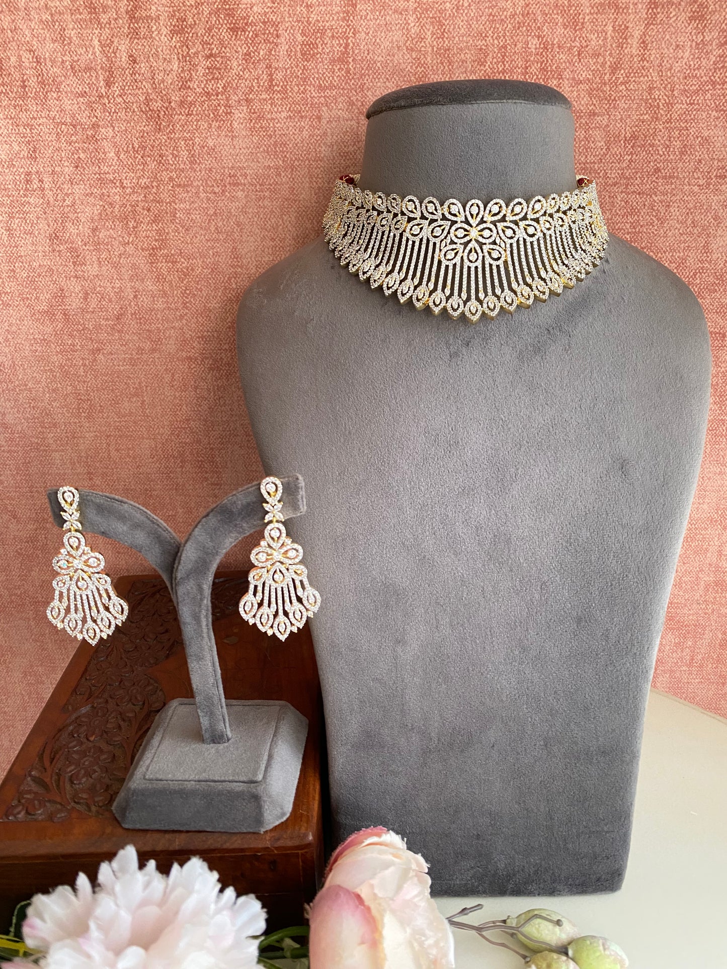 Gold Plated Diamond Choker set
