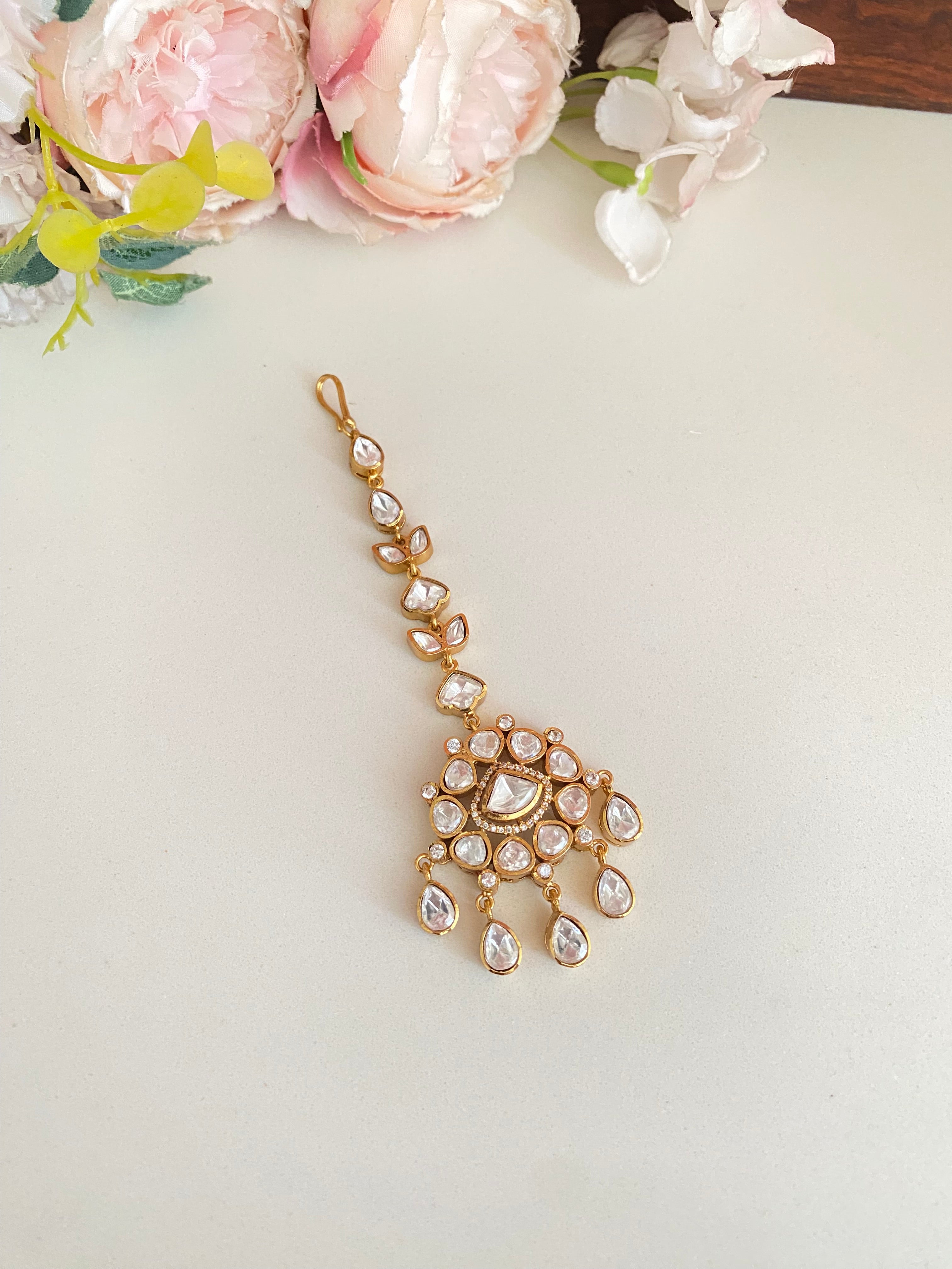Gold plated Moissanite Tikka